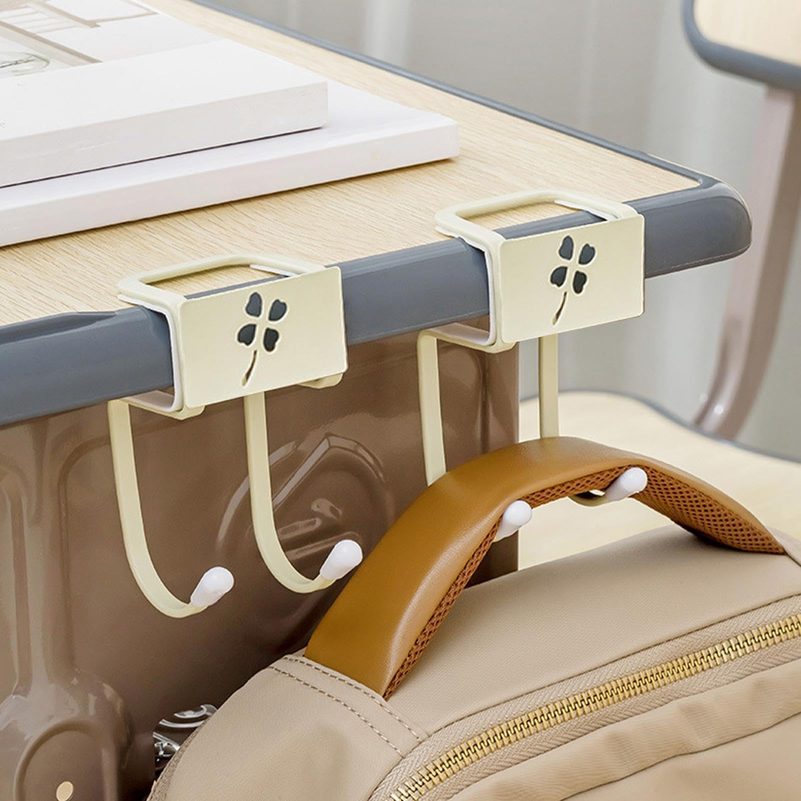 Tas haak - haak | tas houder | tas hanger voor tafel, koolstofstaal stevige tafel portemonnee hangers met dubbele haken, multifunctionele zware tafel portemonnee haak met antislip pads voor bureaus