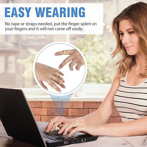 Miniatura 6 de 5 férulas ovaladas para dedos, férula de dedo gatillo, férula impermeable para dedo índice de pulgar, dedo meñique medio (talla 6, 7, 8, 9, 10)
