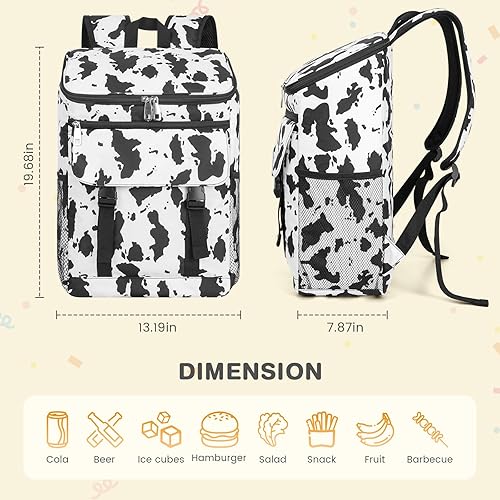 Vista 54 de Mochila térmica suave aislada a prueba de fugas, 30 latas, mochila térmica portátil para picnic, camping, playa, senderismo, barbacoa, almuerzo