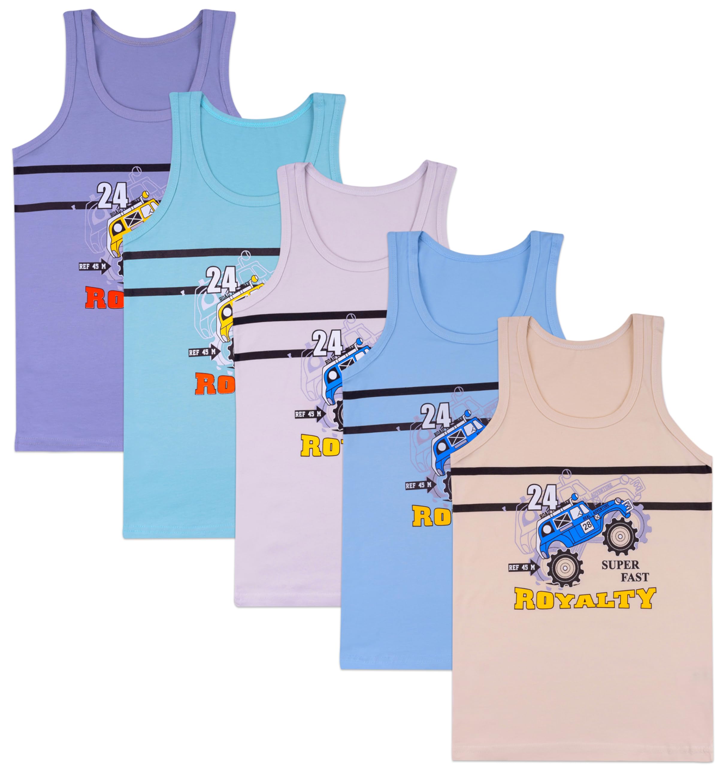 LOREZA ® 5 Débardeur Maillot de Corps sous-vêtements pour garçons en Coton
