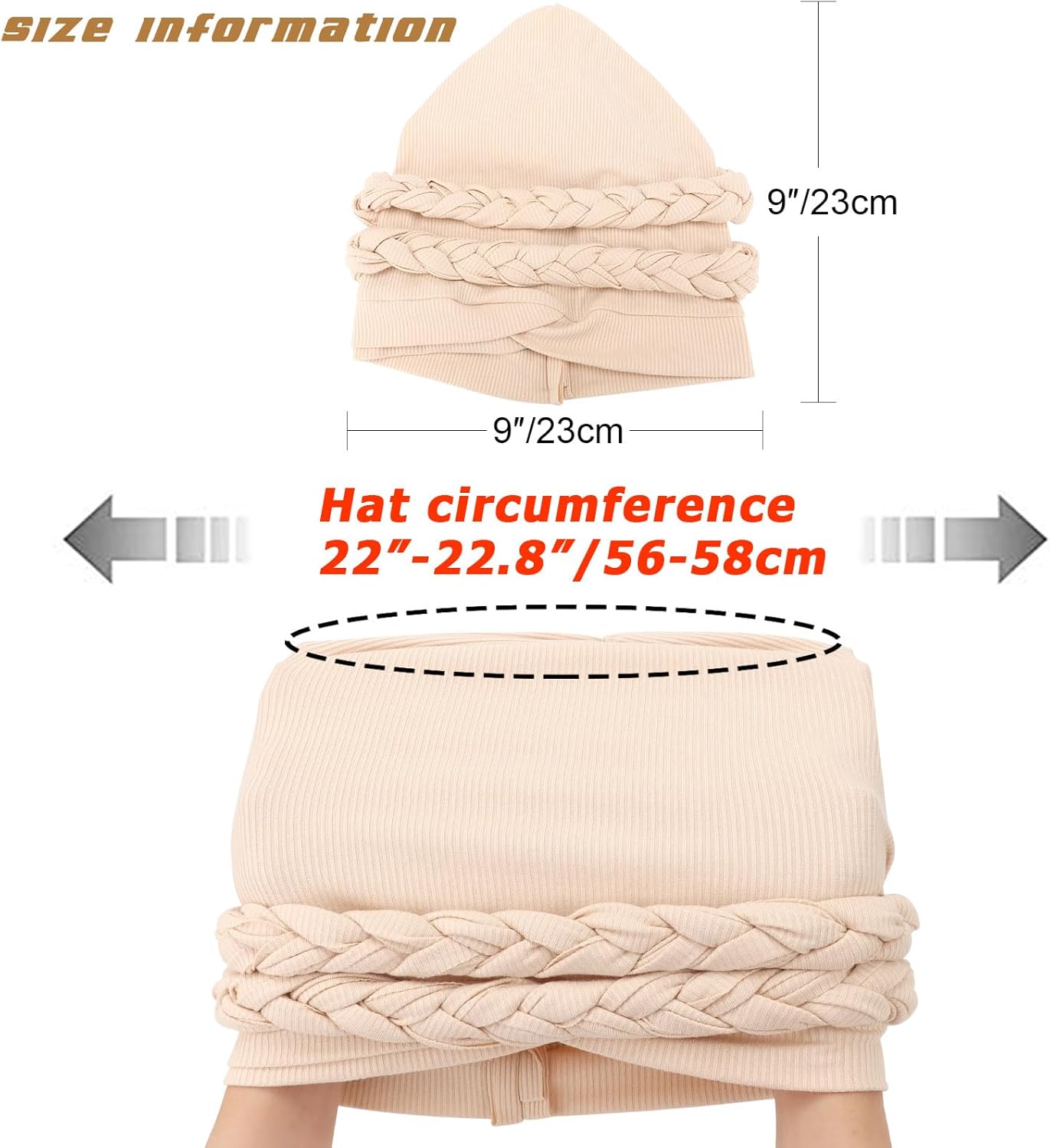 DRESHOW African Women Turban Caps Beanie Pre-Tied Double Twisted Braid Hair Cover Wrap Hat Headwraps for Black Women - Image 6