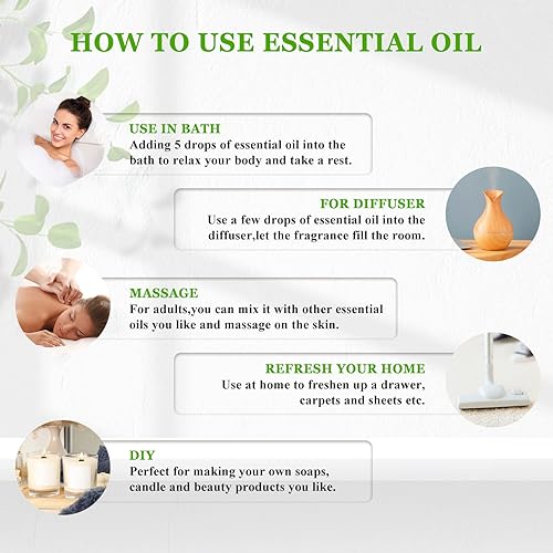 Miniatura 6 de EUQEE Aceite esencial de Neroli de 4.0fl oz4 oz Aceite esencial de neroli puro de grado prémium para difusor, limpieza, cuidado de la piel con