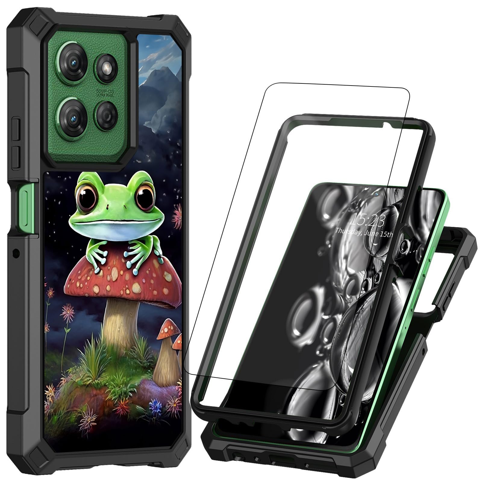 ACWDMKH for Motorola Moto G Power 5G 2025 Case with Screen Protector [Tempered Glass] Dual Layer Protection Shockproof Corner Silicone Phone Case for