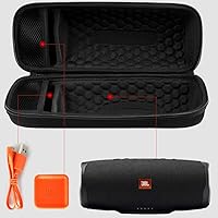 Vista 3 de Funda para altavoz Bluetooth impermeable JBL Charge 4, soporte de almacenamiento duro con funda de silicona, paquete de 2