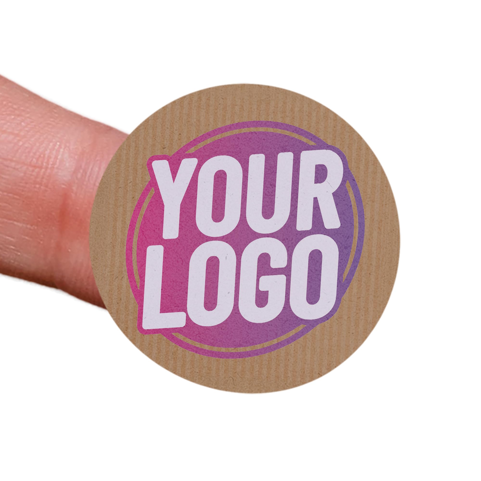 Personalised 30mm Kraft Round Stickers - Custom Business Logo Labels - Circle Label Stickers for Company Branding - Packaging - Thank You Seals (Kraft (Brown), 384 Labels (8 Sheets)) — image 1