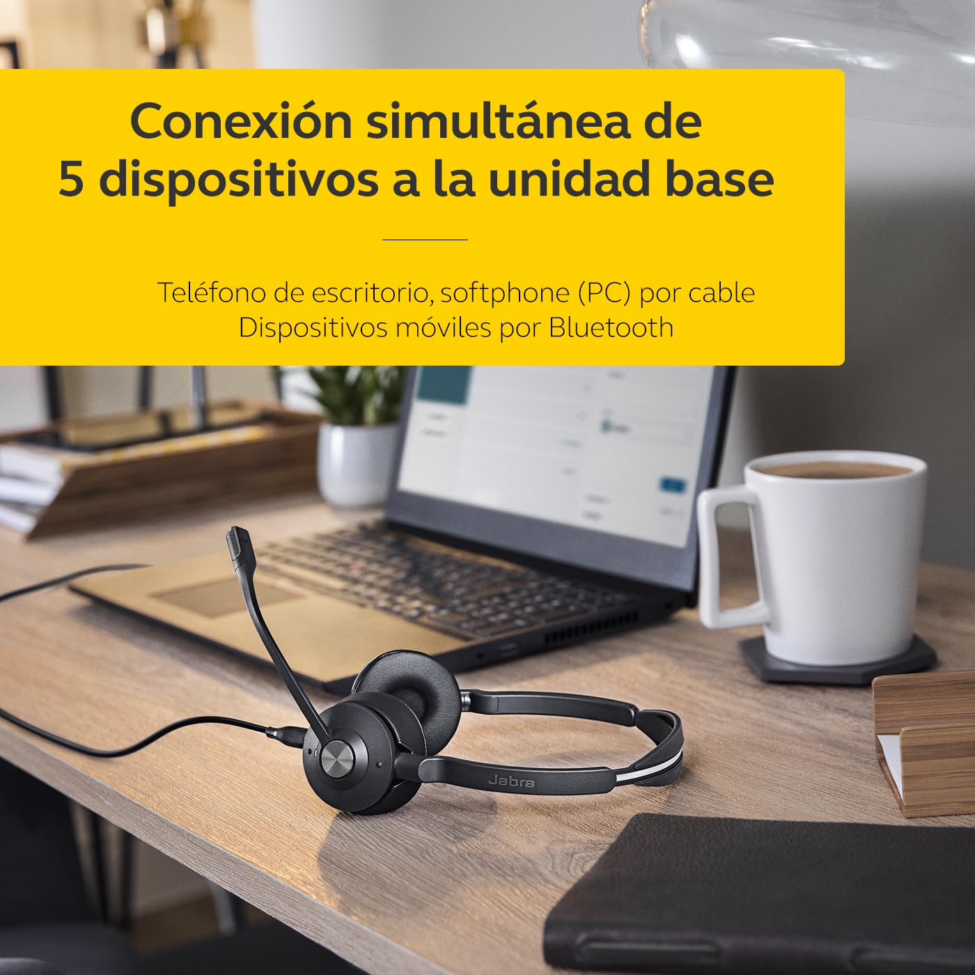 Jabra Engage 75 SE - Auriculares Mono con Almohadilla para Auriculares, Base, Fuente de alimentación, Cable USB-C a USB-A de 1,5 m, Cable de teléfono de Oficina, guía de Inicio rápido, garantía y