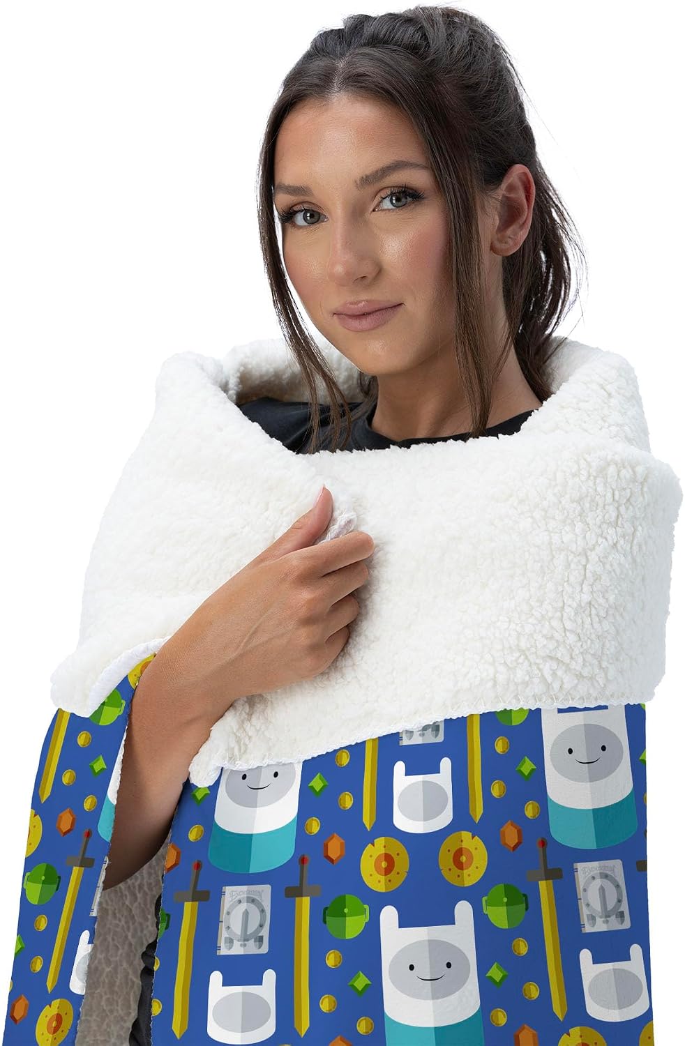 Northwest Adventure Time Finn Repeat Silk Touch Sherpa Throw Blanket 50x60 inches