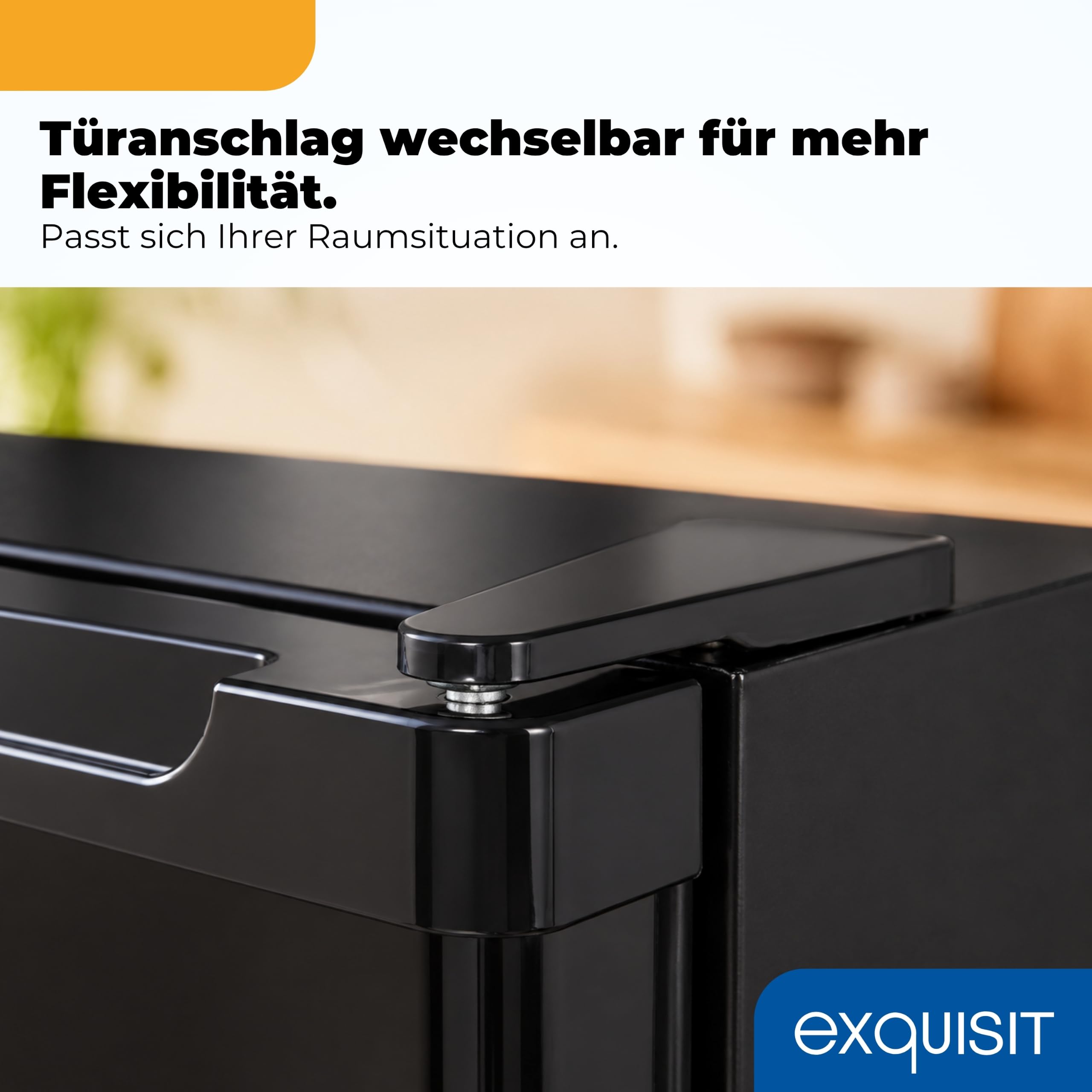 Exquisit Mini Gefrierschrank 33 l | 4-Gefrierfach | kompakt 44 cm breit | 40 dB | Türanschlag wechselbar | GB05-040E schwarz | Schwarz