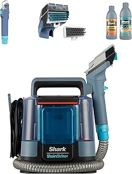 Shark StainStriker Stain and Spot Cleaner, Compact Carpet and Upholstery Cleaner with Powerful Suction, Dual Cleaning Formulas, 2 Tools, Removes Stains, Odours and Dirt, Blue PX200UK : Amazon.co.uk: Pet Supplies
