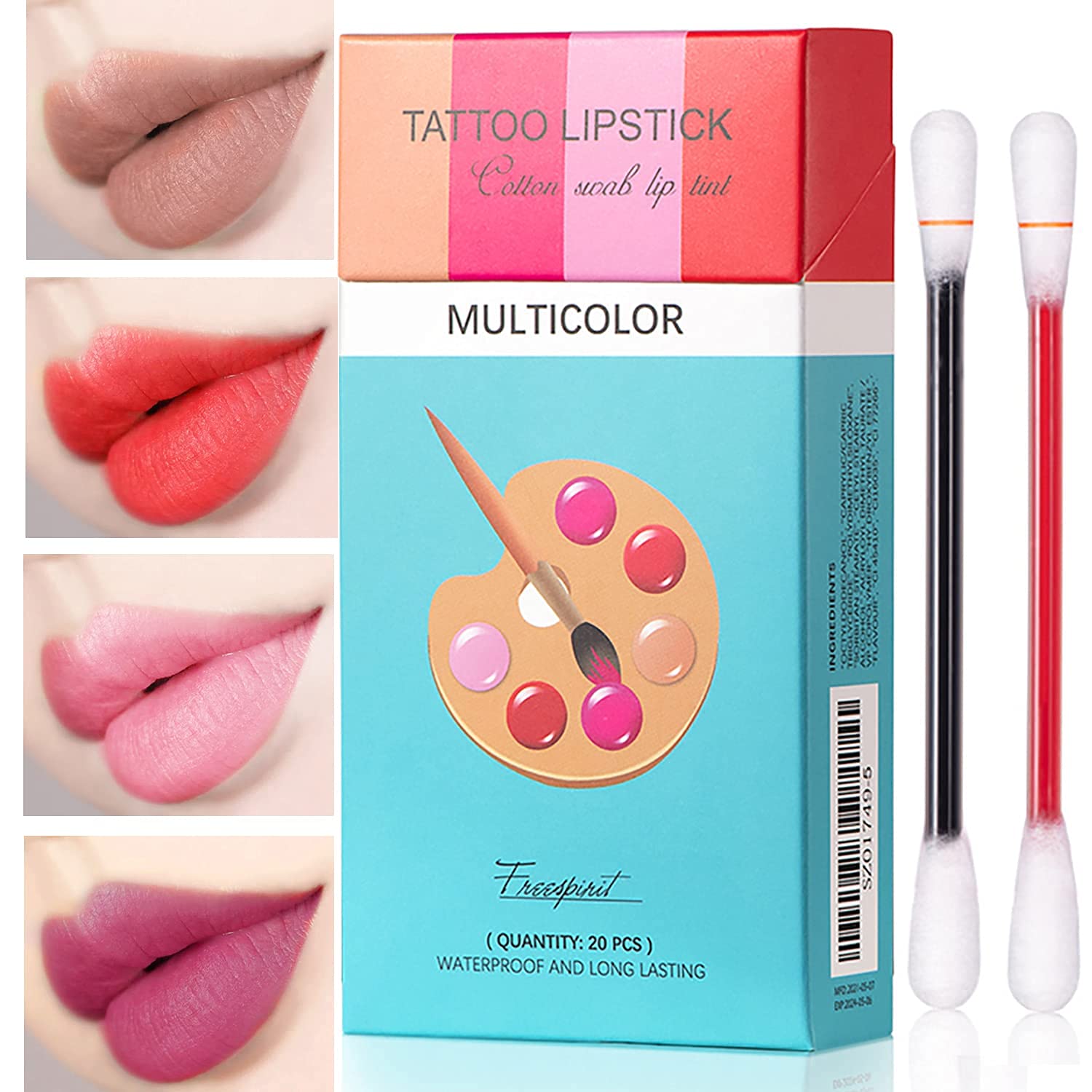 Tattoo Lipstick, Tattoo Lipstick Cotton Swab, Cigarette Lipstick, 20 PCS Better Me