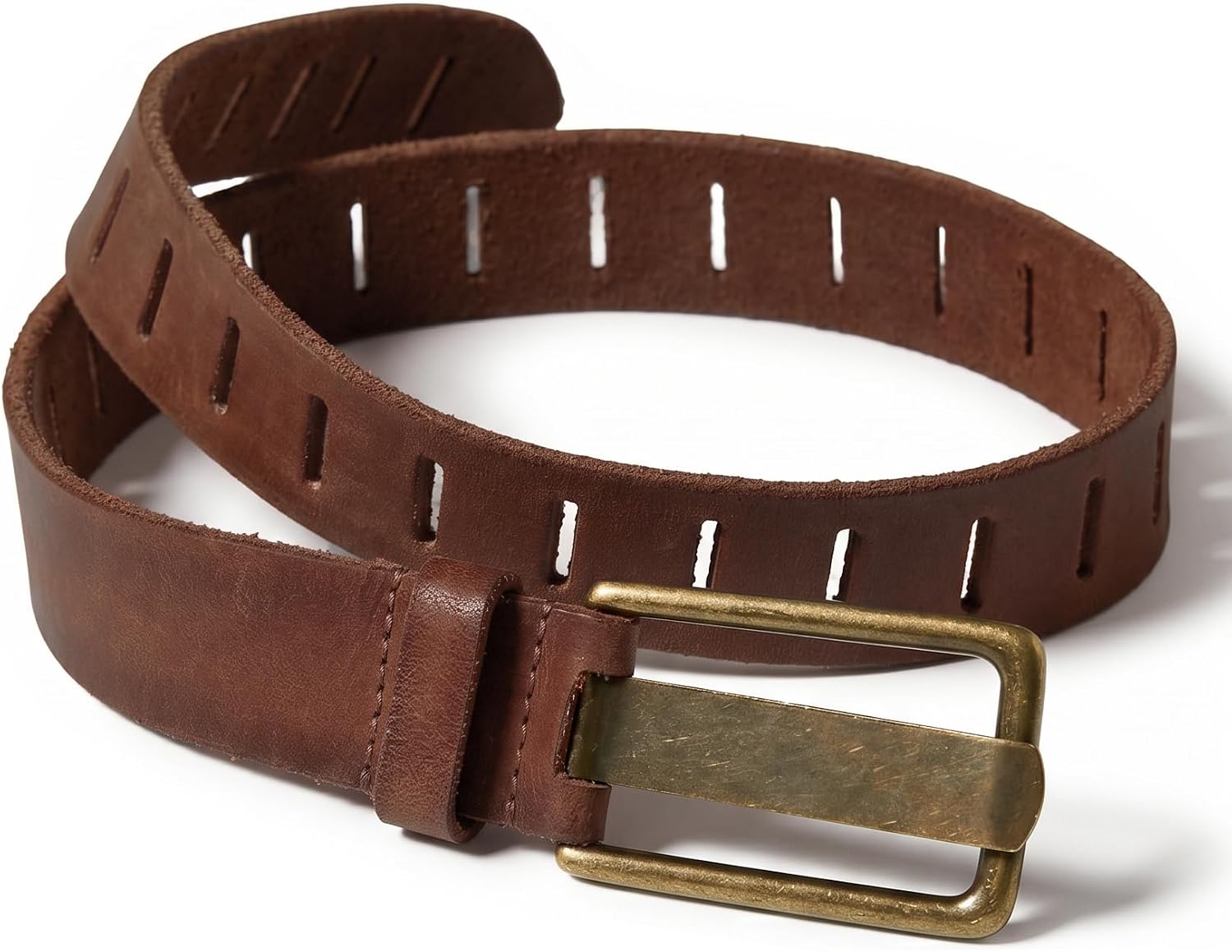 Mens Full Grain Leather Casual Belt for Jeans Genuine Leather Work Belts with Box