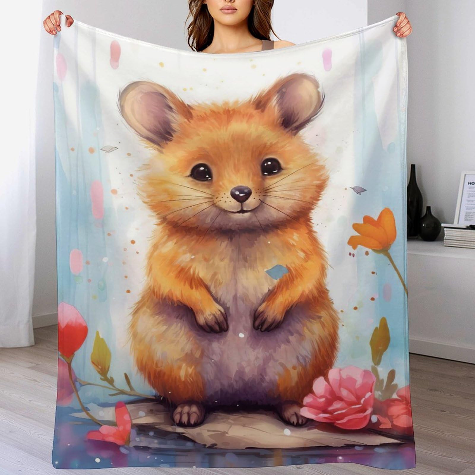 Couverture polaire Quokka anti-peluche contre le froid hivernal
