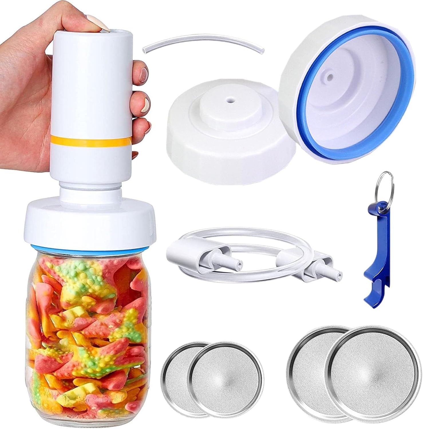 Mason Jar Vacuum Sealer, Automatic Handheld Vacuum Sealers And Accessory Hose, Food Vacuum Saver