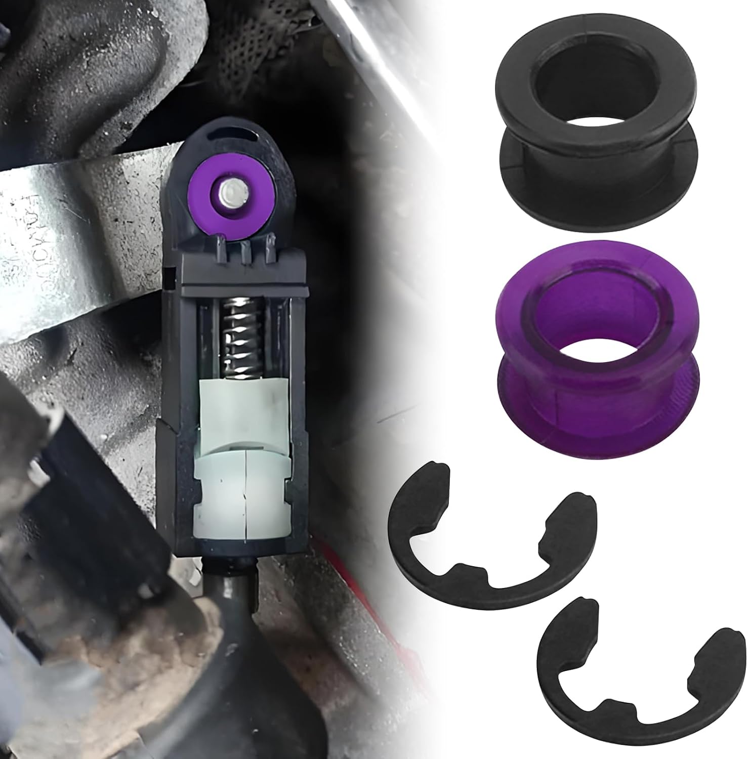 4PCS Shift Cable Bushing Repair Kit with 2 Clips,Shifter Cable Bushing Replacement OEM# 33835-08010,Transmission Shift Linkage Bush Repair Kit Compatible with Toyota Jeep Chevrolet Saturn Pontiac