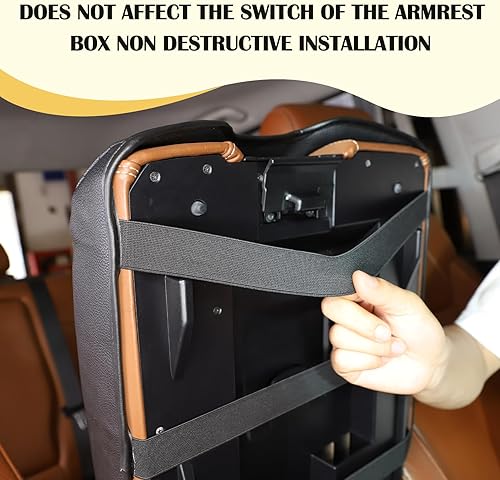 Vista 6 de CHEAYAR Kit de funda para reposabrazos de consola central, cojín para reposabrazos de consola personalizado, para Toyota Tundra 2014-2020, protector