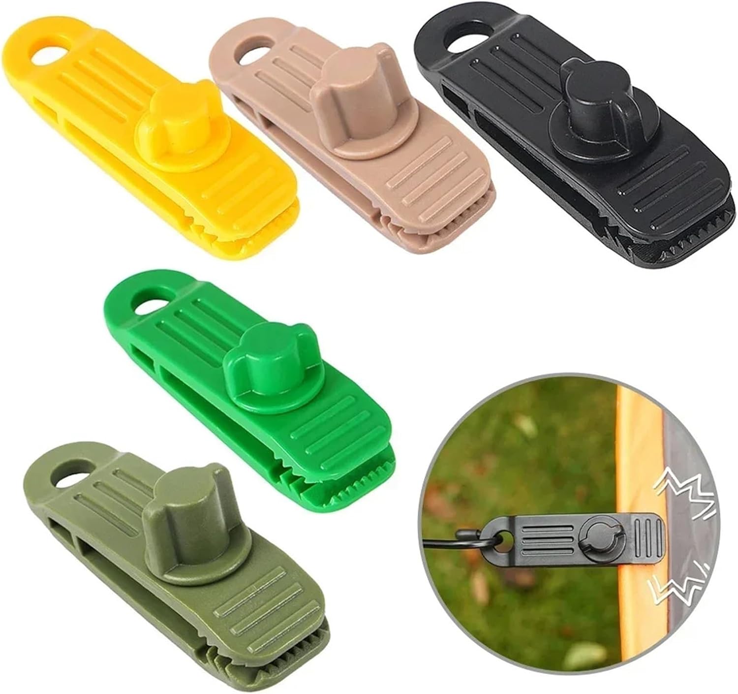 10pcs Heavy Duty Clamps For Camping & Outdoor Use Outdoor Camping Tents Securing Accessories Clips(Gray green)