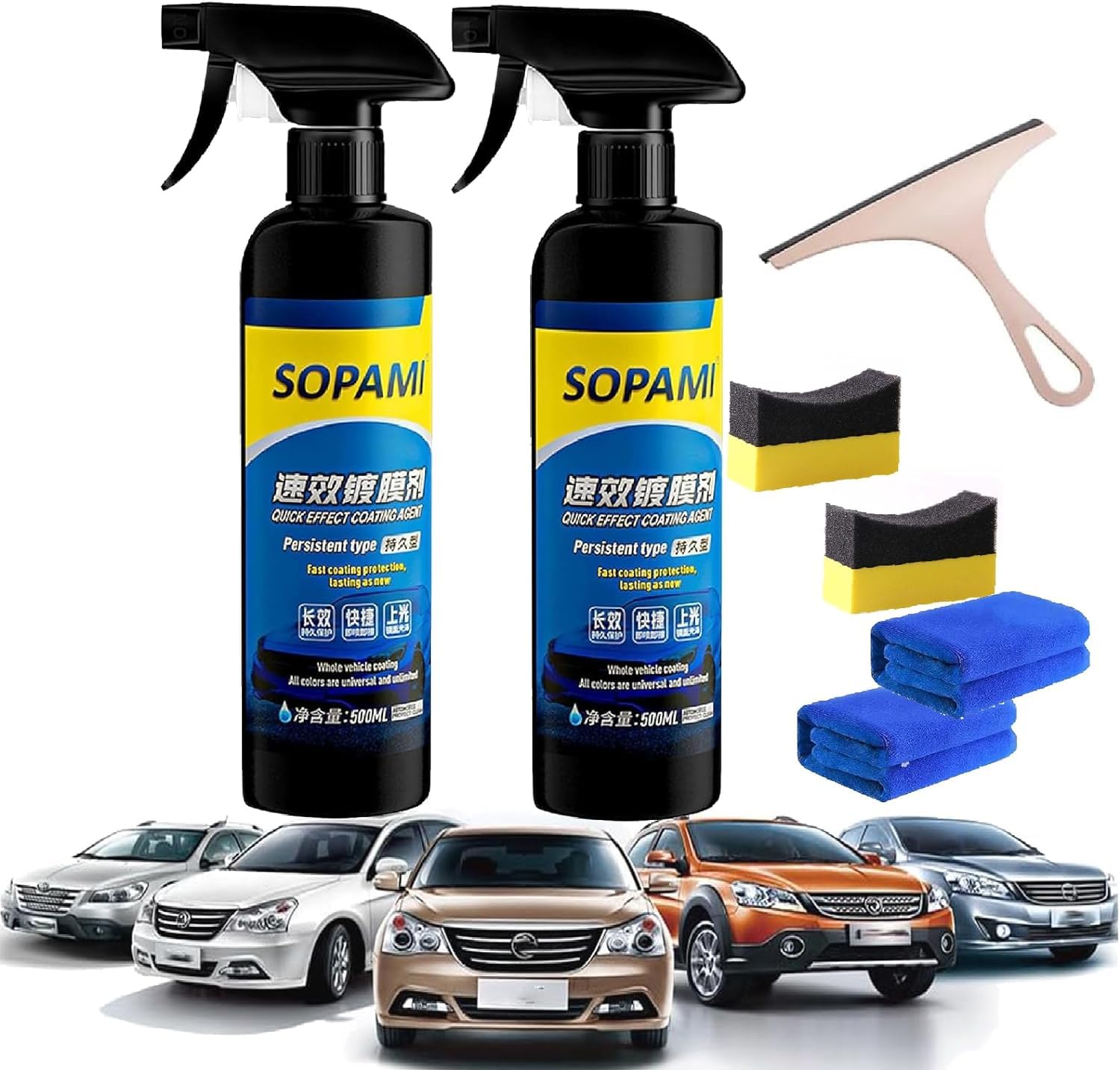 Gluckaro Autobeschichtungsspray 3er Set - Sopami Quick Effect Für Glanz Und Schutz