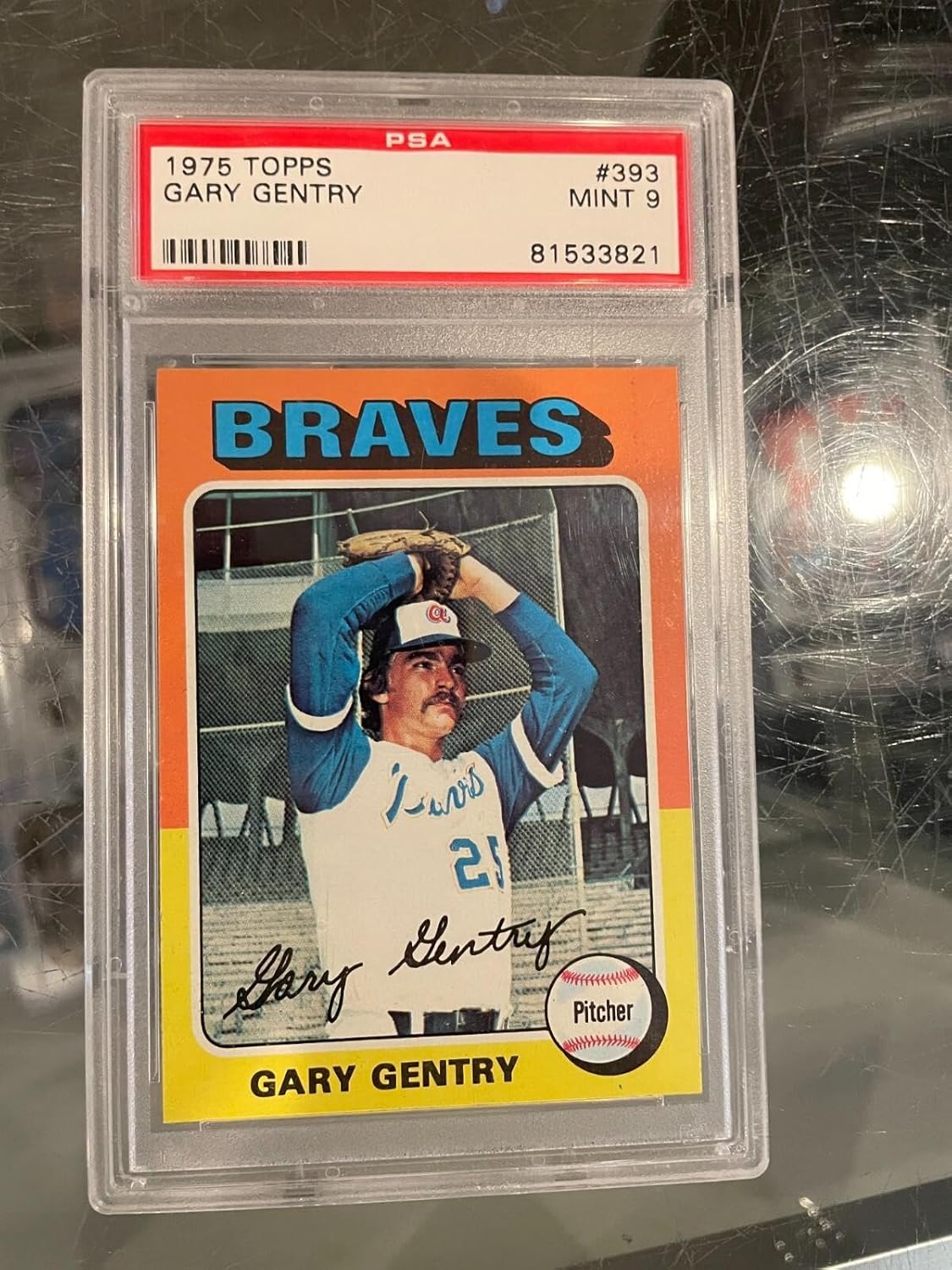 1975 Topps #393 Gary Gentry Atlanta Braves Baseball Card Psa 9 Mint - Slabbed Baseball Cards