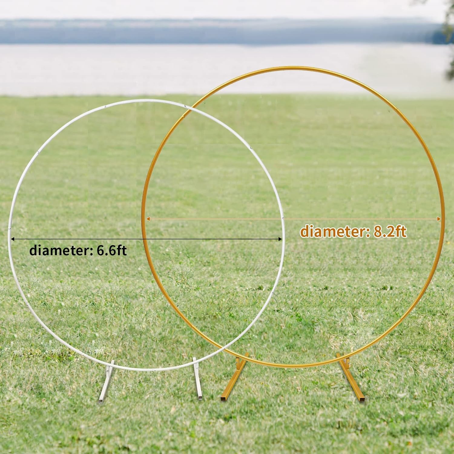 Wedding Arches for Ceremony Wedding Arch 6.6ft Circle Backdrop Stand Round Backdrop Stand Balloon Arch Stand Circle Balloon Arch Frame Round Balloon Arch Frame for Party Decoration (R002)