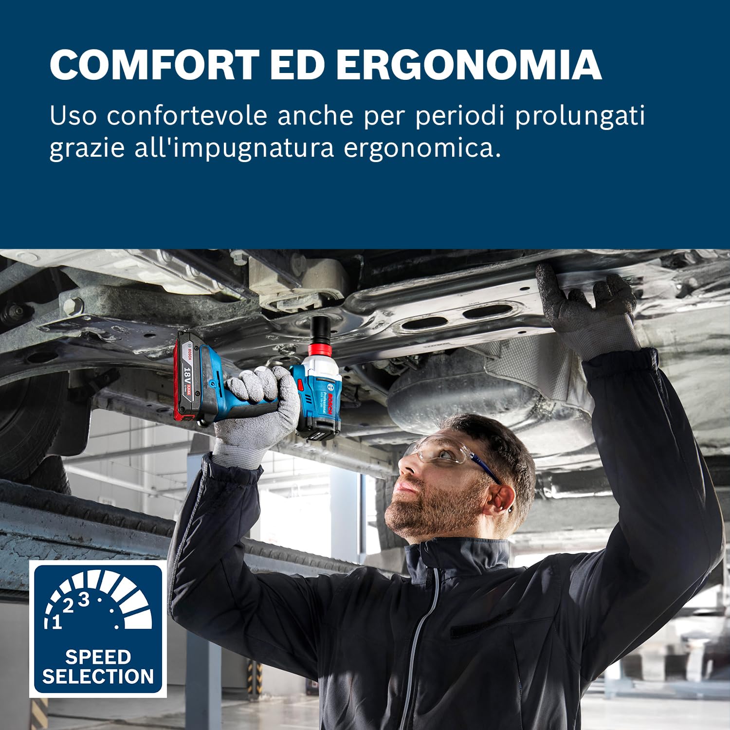 Bosch Professional 18V System Avvitatore a massa battente a batteria GDX 18V-285 (incl. 2 batterie GBA 4.0Ah, caricabatteria GAL 18V-20, L-BOXX)