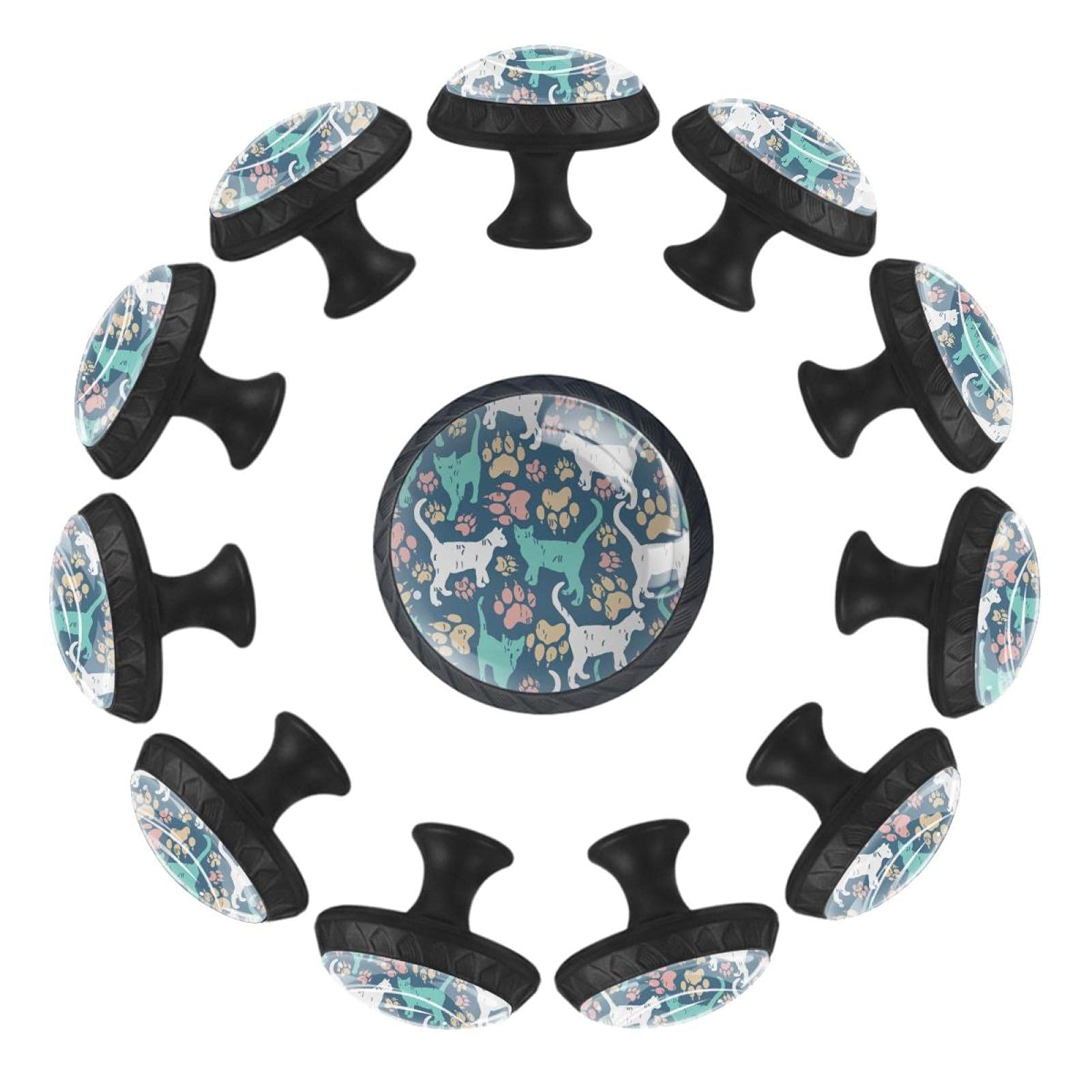 Boutons de tiroir chat 35 mm lot poignées de meuble empreintes de pieds pour commode enfant et crèche