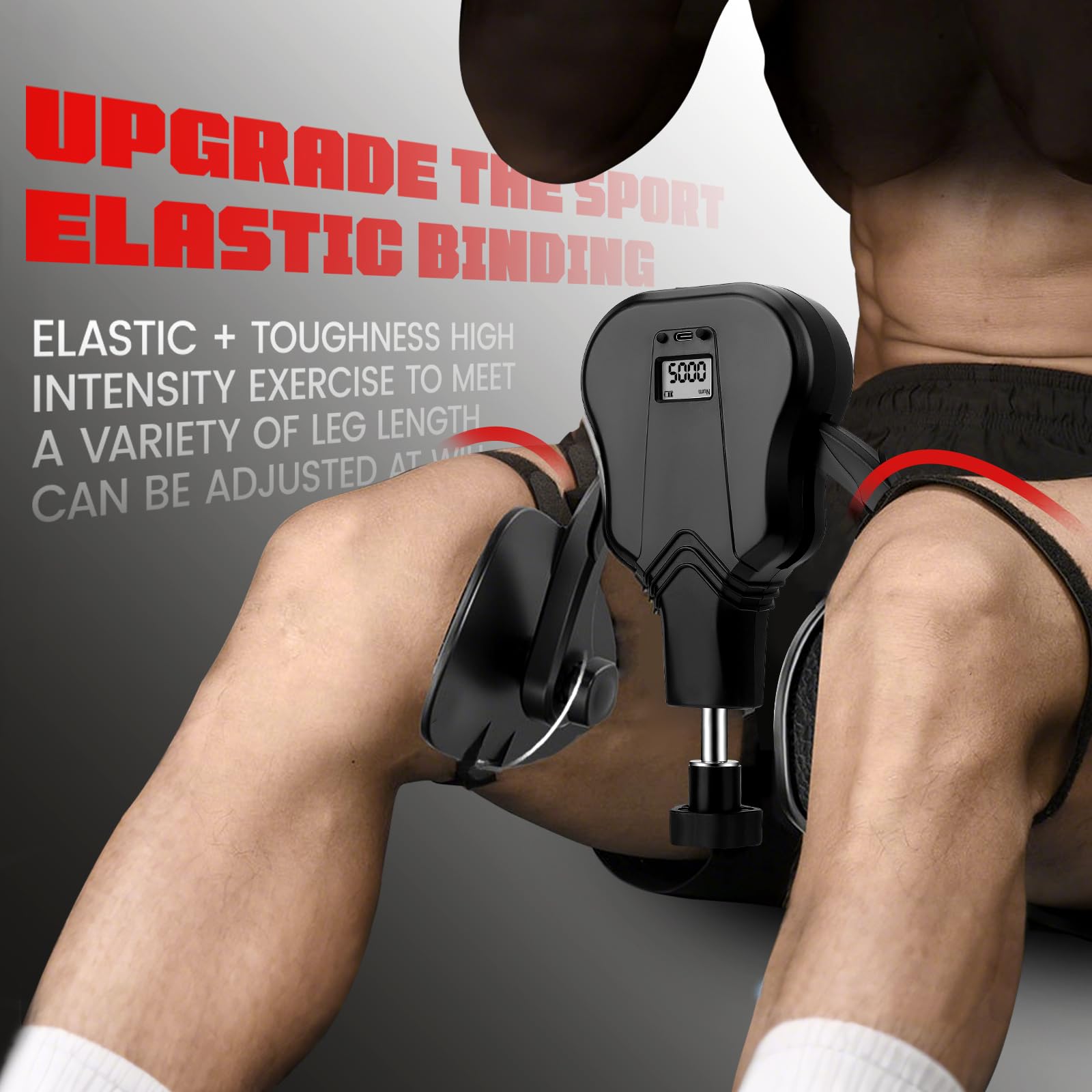 Allenatore Cosce con Display LCD 20-60KG Resistenza, Attrezzo Pressa Gambe per Donne/Uomini con Contatore Calorie, Rinforzo Pavimento Pelvico, Fitness Casa