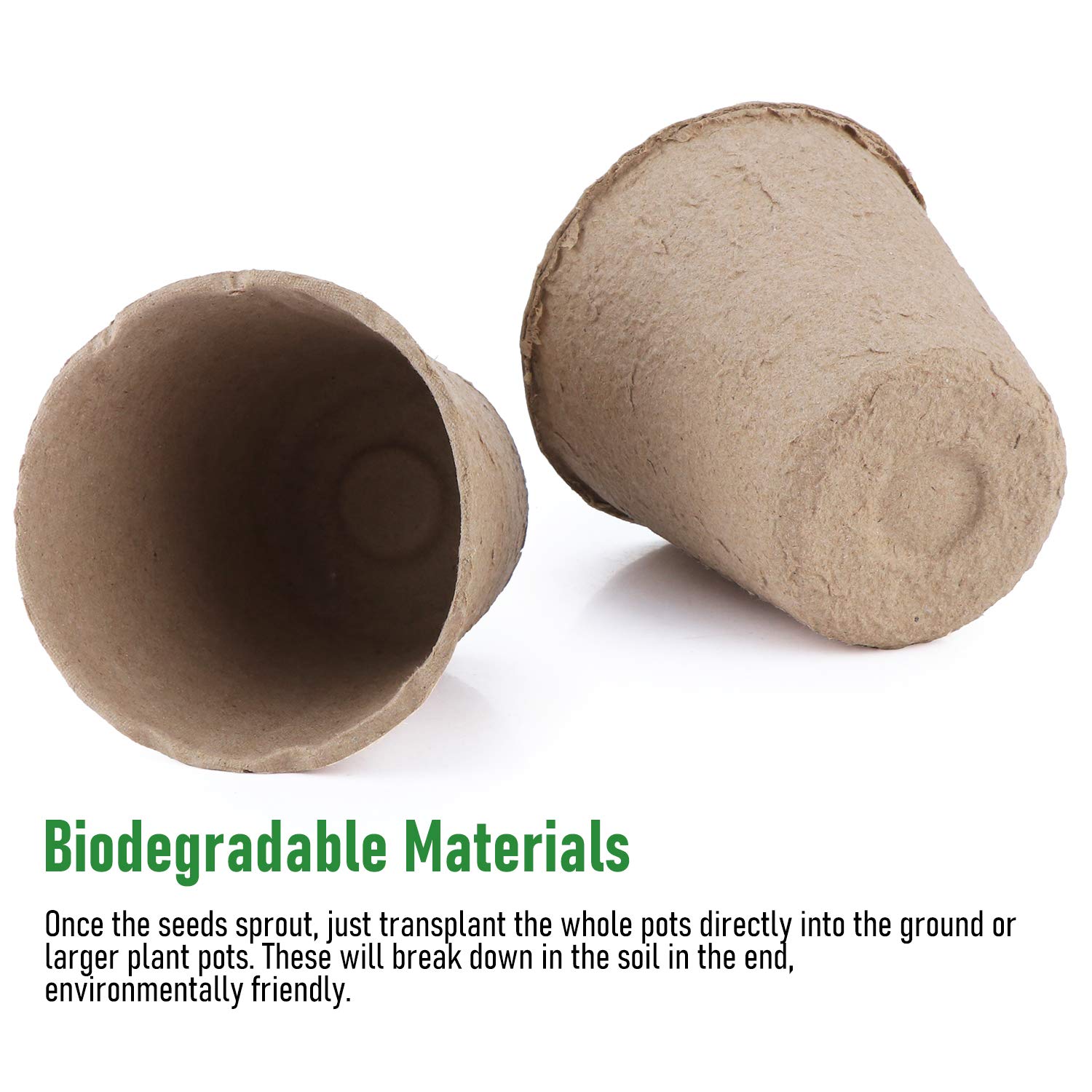 Vasi Torba Biodegradabili 8cm - 60 Pezzi Con Etichette | Per Piantine Erbe, Fiori E Orto - Foto 6