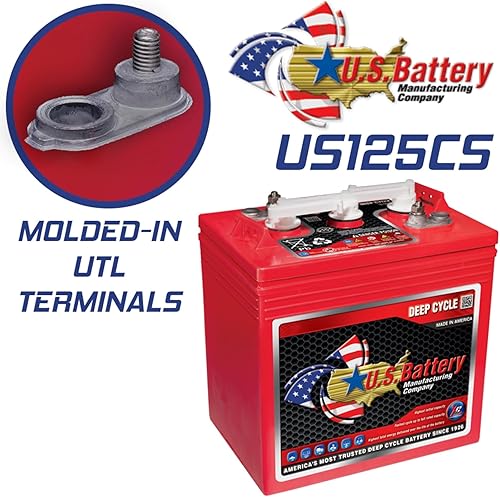 Miniatura 2 de US Battery US125CS T-125 6V 240Ah Plomo Ácido Inundado GC2 Batería de ciclo profundo x 6