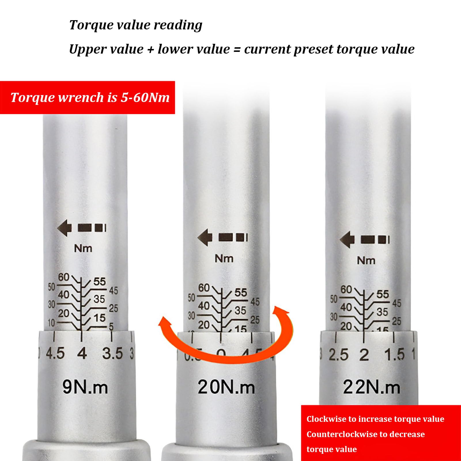 1/2 40~400Nm,SLDMJFSZ 1/2 Inch Drive Click Torque Wrench, 45