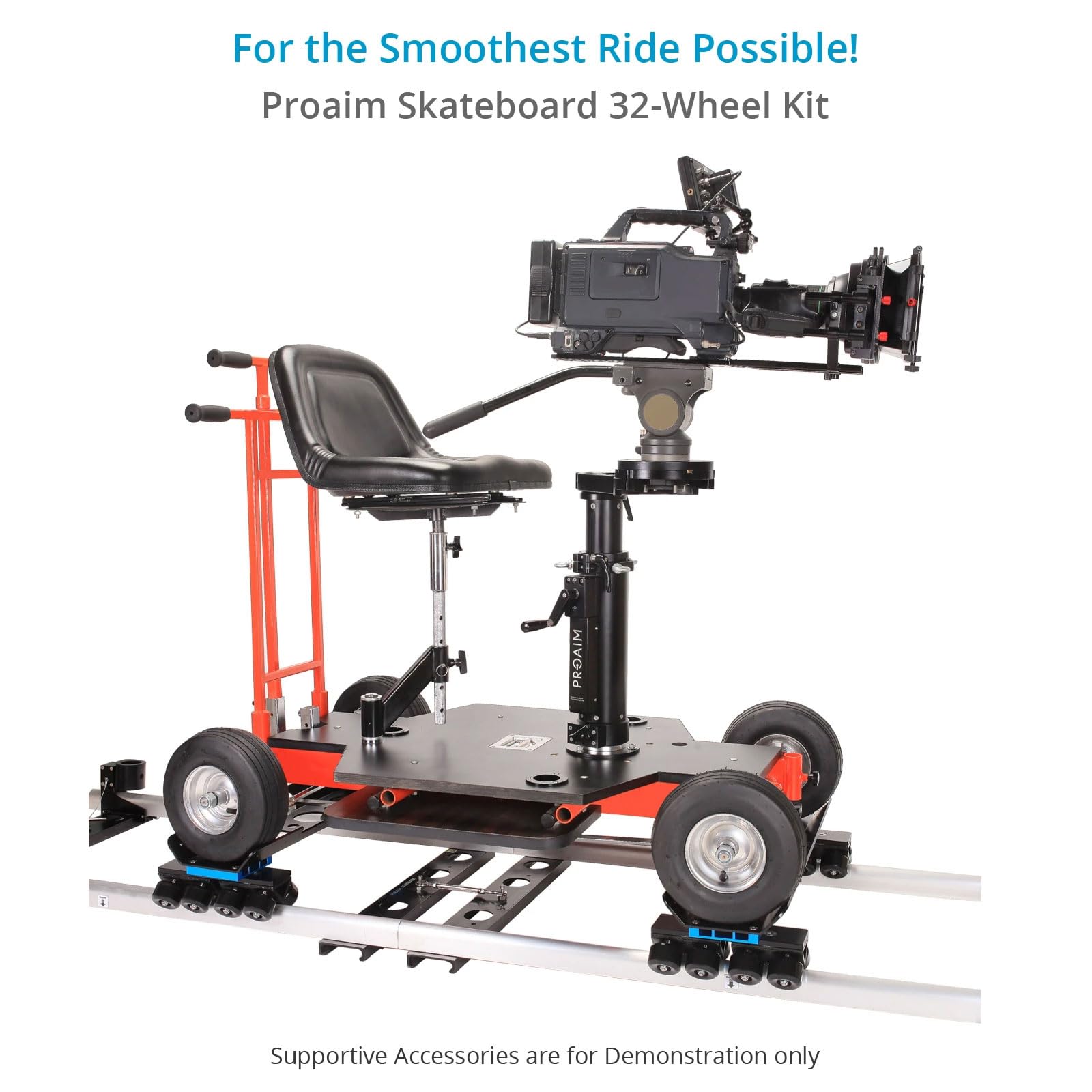 Kit Proaim Skateboard Plus para Sistemas de Dolly en Puerta | Compatible con vías de 22,5–27", soporta hasta 680 kg y funciona en pistas rectas o curvas.
