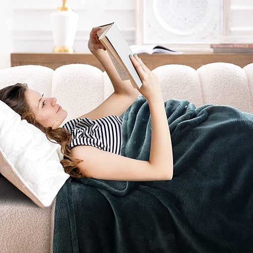 Miniatura 2 de Bertte Manta de forro polar, ligera, súper suave, de microfibra, para sofá y cama, ultralujosa, cálida y acogedora para todas las estaciones, verde