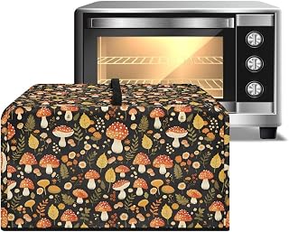 Microwave Oven Dust Cover, Polyester Waterproof Microwave Dust Cover Foldable Microwaves Ovens Covers Decorative Kitchen Appliance Covers for Air Fryer Toaster， Mushroom