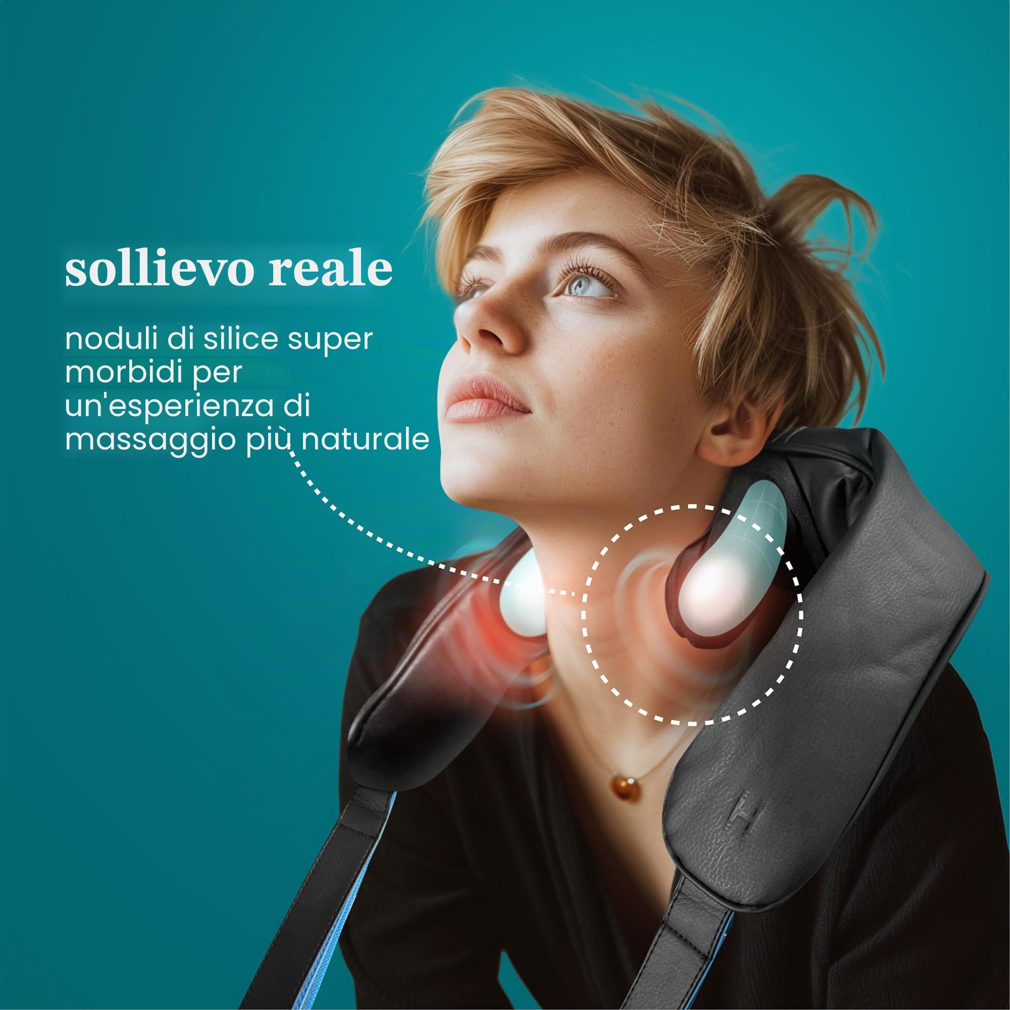 Homedics Massaggiatore per Collo con Calore, Dispositivo Senza Fili | Per Collo e Spalle, 2 Livelli di Intensità, 4 Testine Rotanti, Lenitivo, Anti-Stress