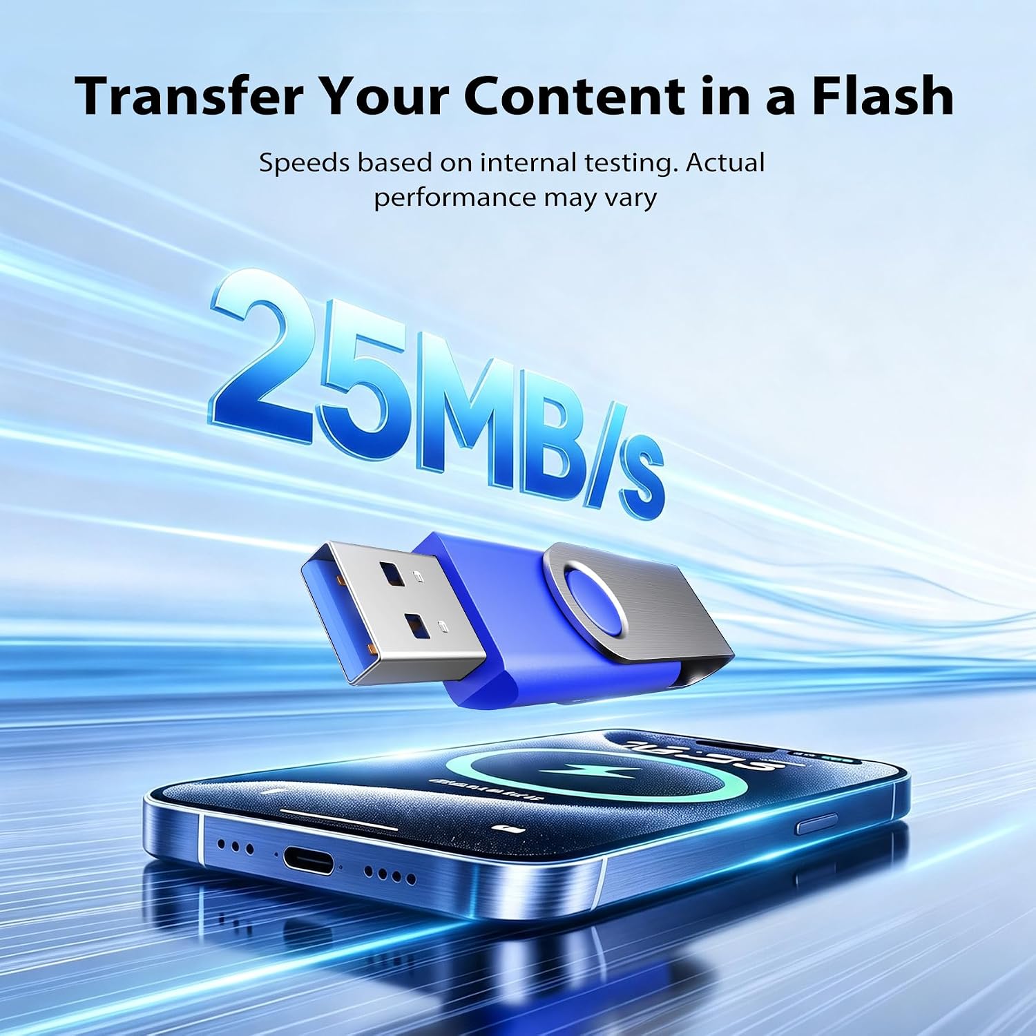 4‑Pack 16GB USB‑C & USB 2.0 Flash Drive for Storage, 2 Blue & 2 Black image 4