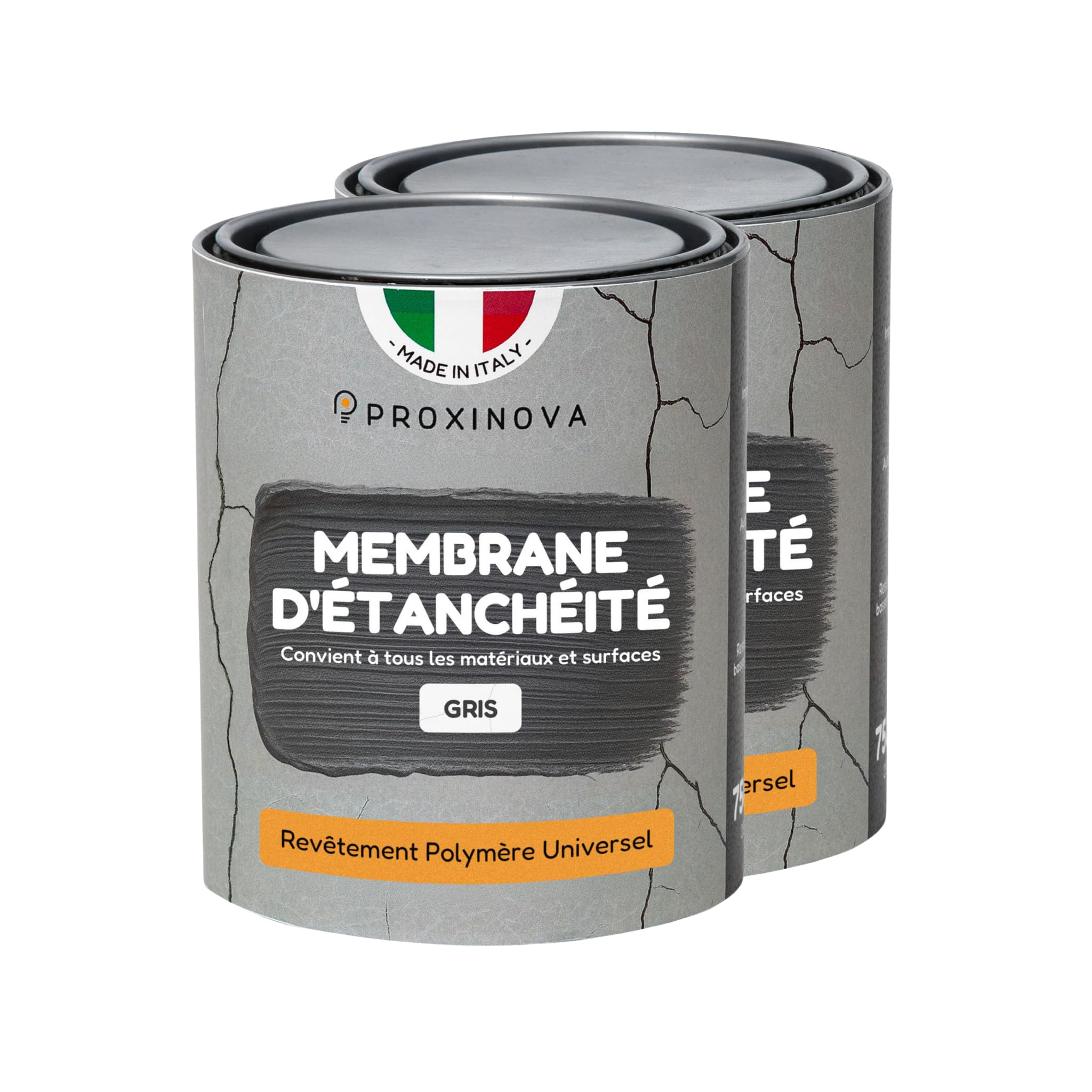 Produit Étanchéité Scellant Imperméable Liquide Gris 1500 ml PROXINOVA Résine Universelle pour Toitures, Murs Extérieurs, Cheminées, Gouttières, Résistante UV, Répare Fuites, Facile à Appliquer