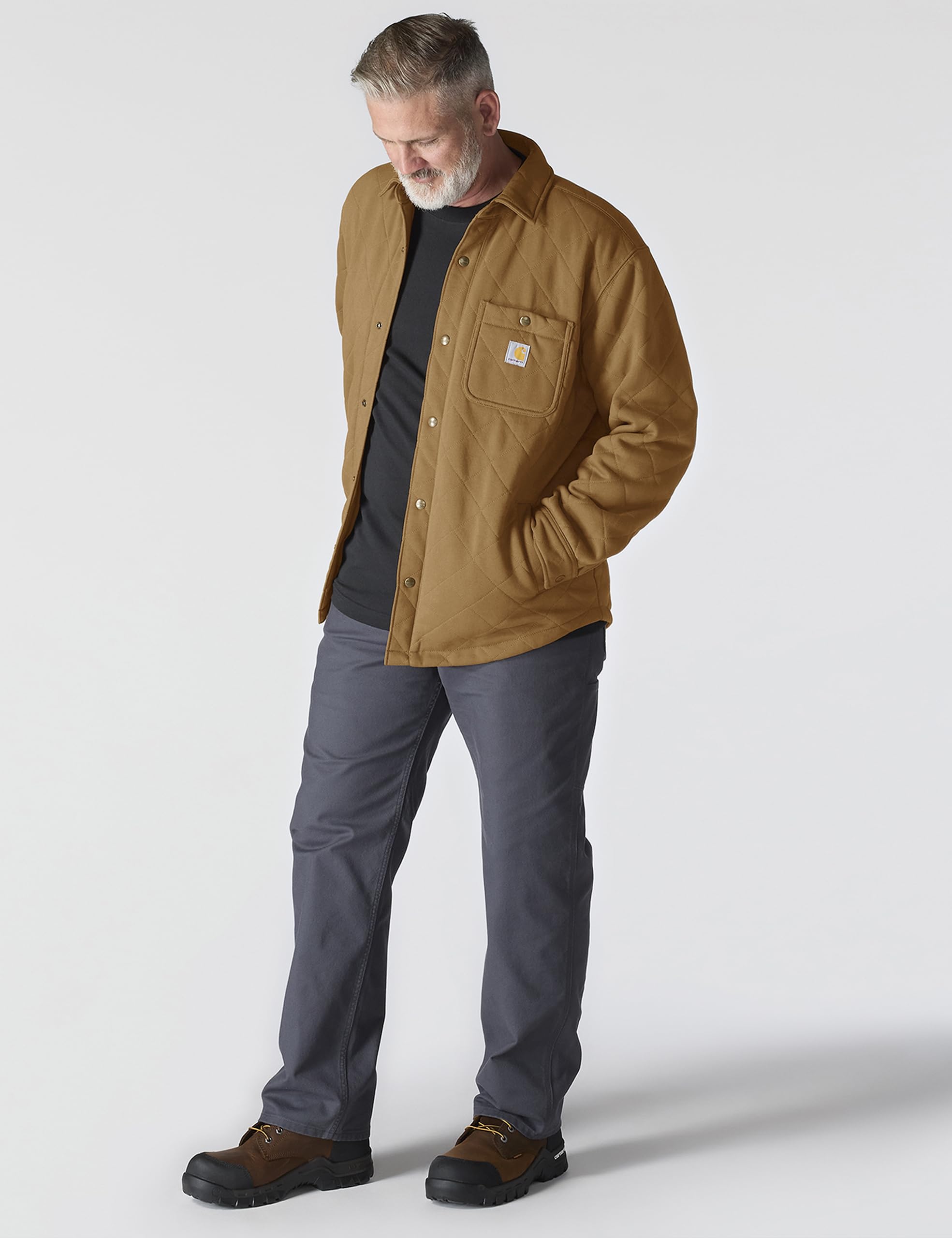 Carhartt Męska koszula Rain Defender o luźnym kroju ciężka pikowana zapinana z przodu Jac