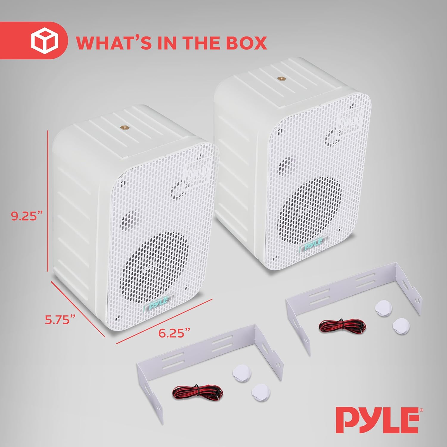 Pyle - Indoor / Outdoor Waterproof Speaker System - 5.25 Inch Pair of Weatherproof Wall/Ceiling Mounted Speakers with Heavy Duty Mesh Covers, 200 Watts RMS, Universal Mount - PDWR40W (White) - Image 2