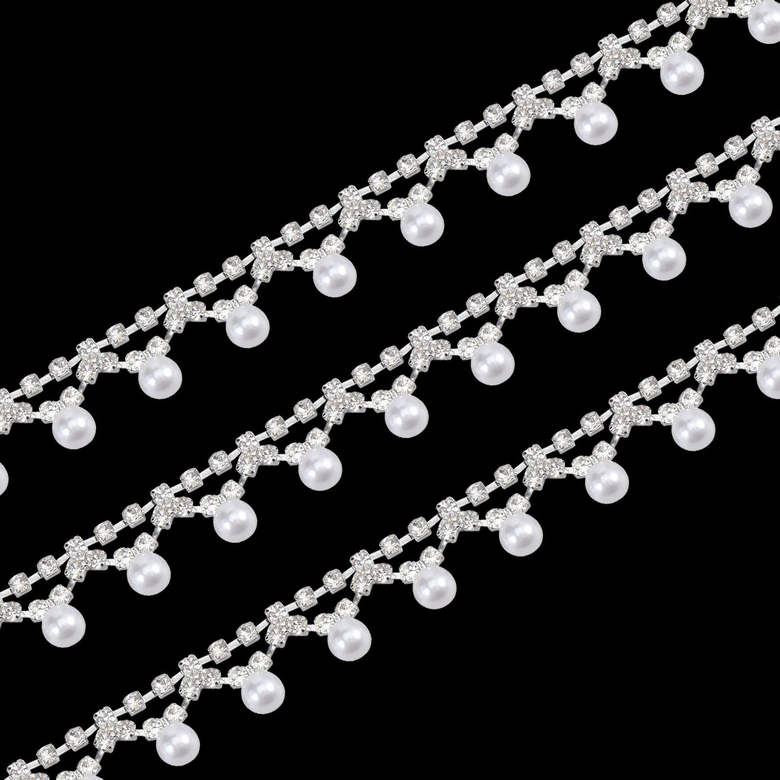 Frange garniture strass perle gland en cristal pour accessoires de mariage