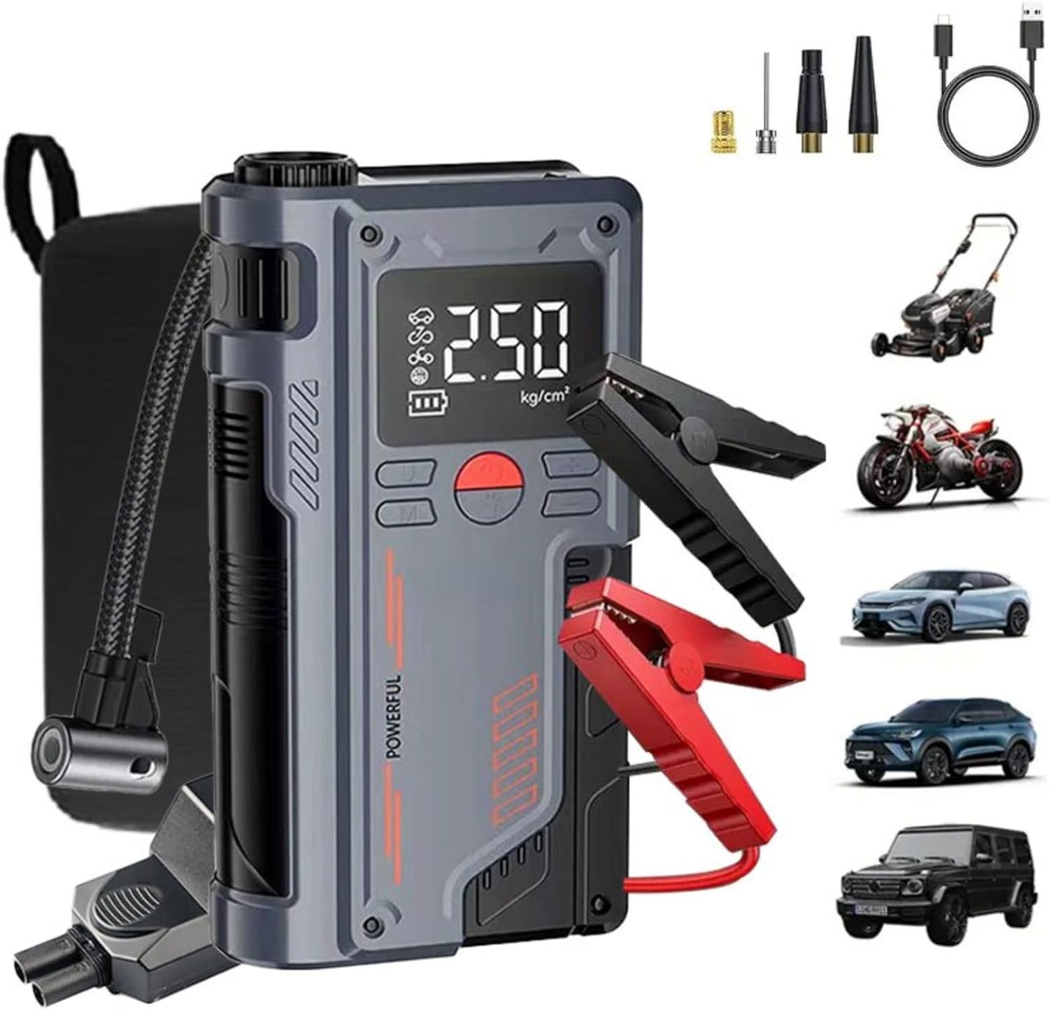 150PSI Wireless Car Tire Air Pump Rechargeable Car Air Compressor Car Emergency Kit Air Pump for Car Motorcycle Bike Motor Ball