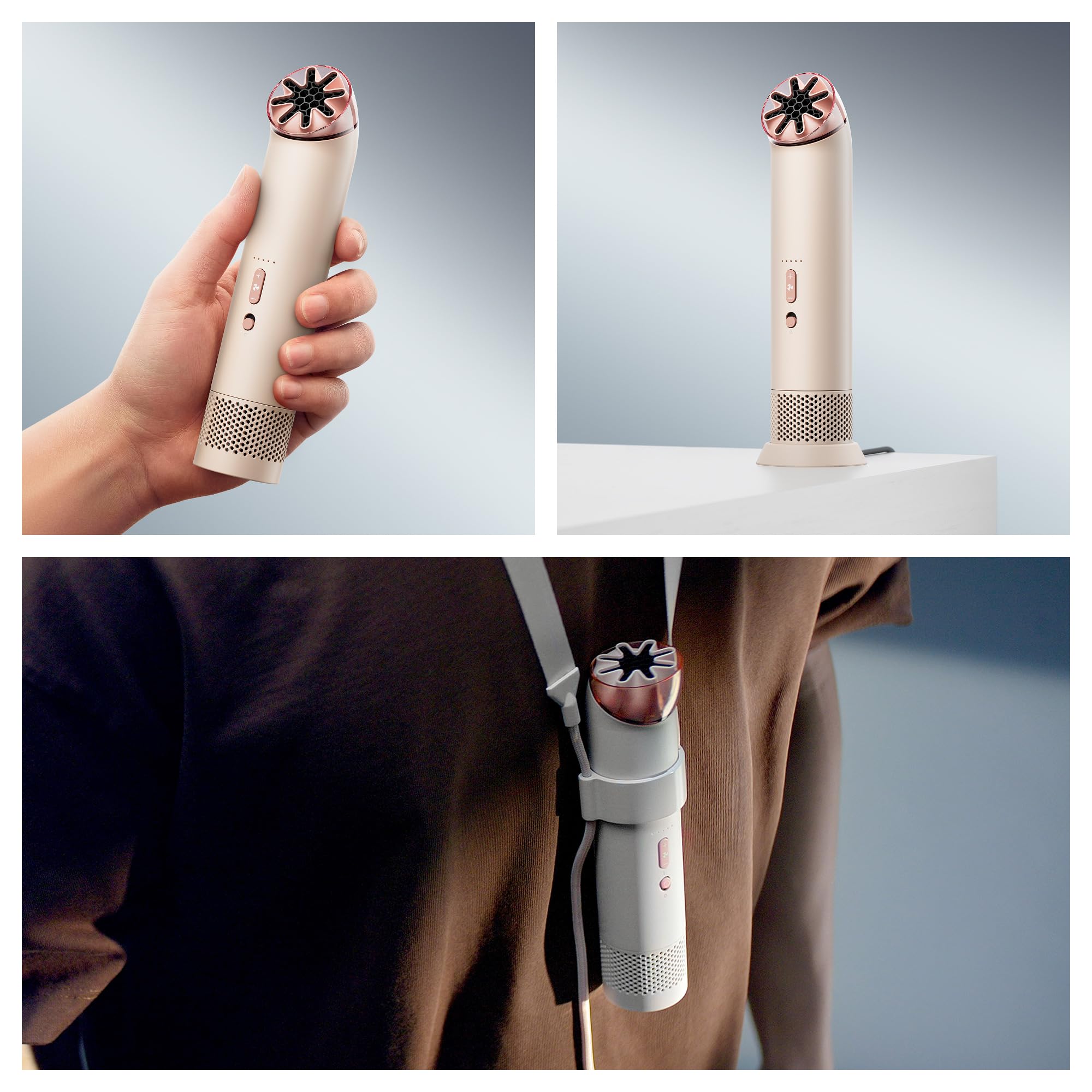 Dyson HushJet™ Mini Cool - Handventilator, leistungsstarke und leise, 3‑in‑1 tragbarer Reise‑Ventilator, ideal für unterwegs, schnelle Verdunstungskühlung mit Turbo-Luftstrom bis zu 25 m/s