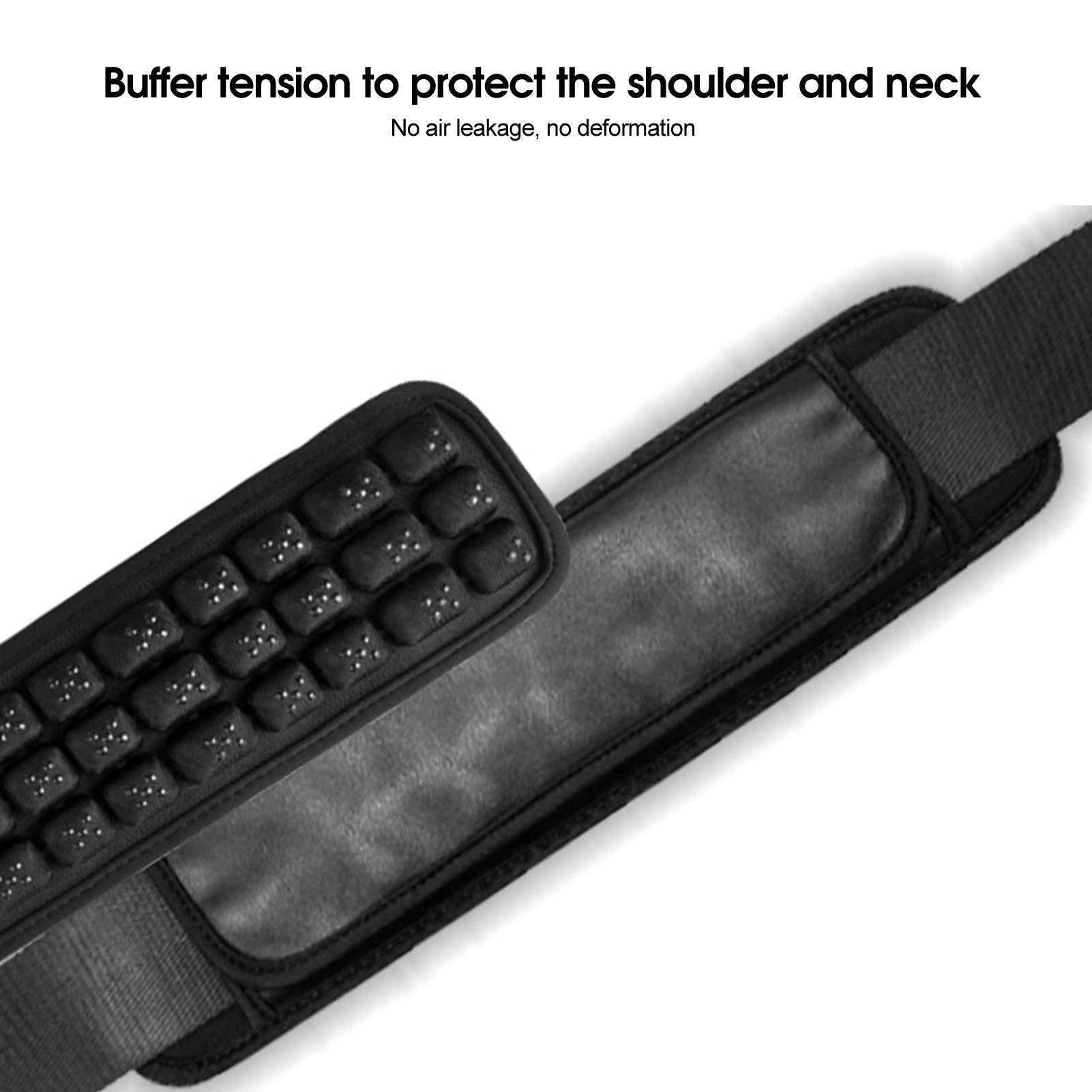 Imbottitura Per Spallacci, Spallina Per Cintura di Sicurezza Per Auto Allevia La Pressione Cintura di Sicurezza Elastica Zaino Cuscino con Cinturino Corto Universale 3,3 X 9,8 Pollici(Nero)