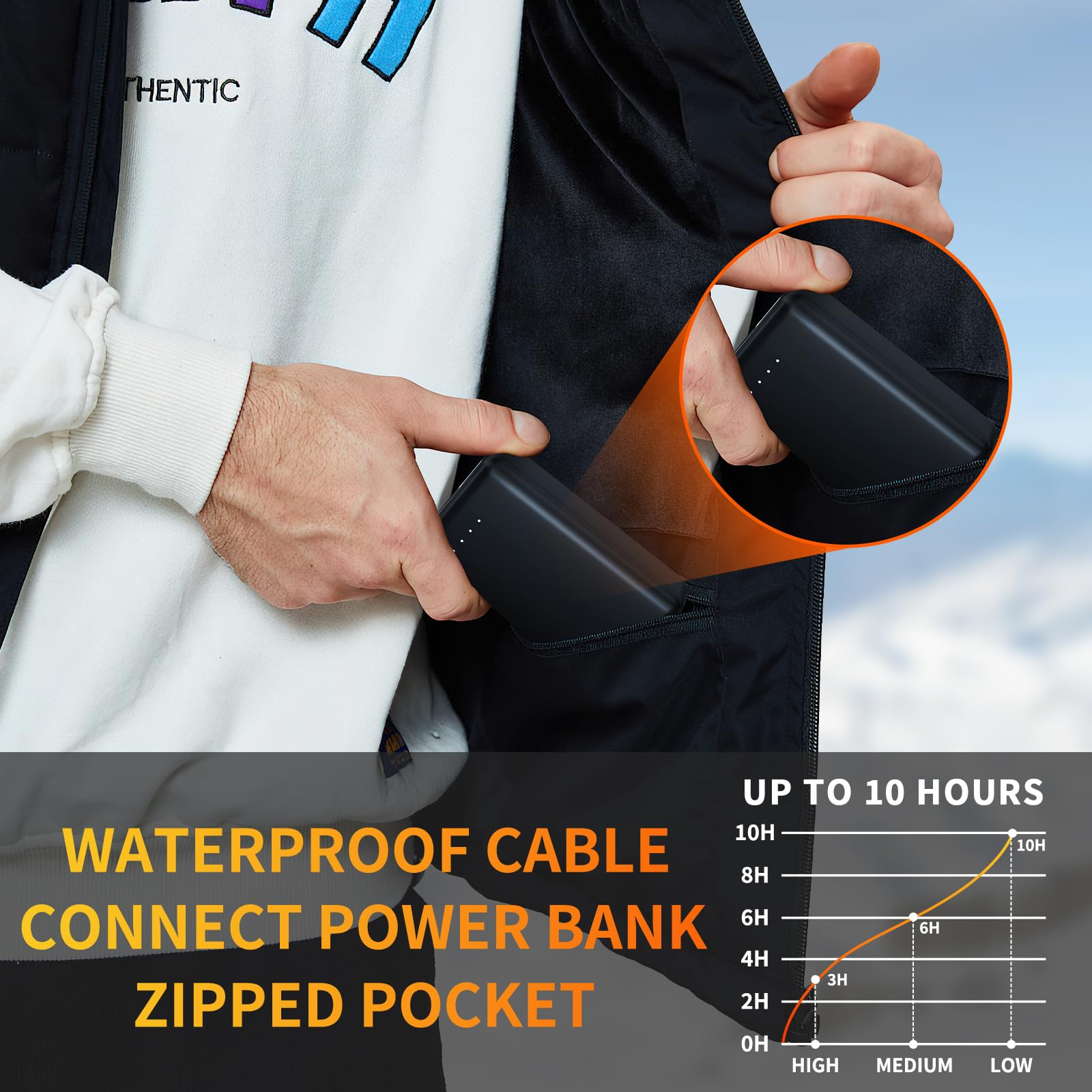 Faxpot Gilet Riscaldato per Uomo e Donna con Power Bank, Gilet Riscaldato con 3 Livelli di Temperatura, Giacca Riscaldata in Pile Elettrico Senza Maniche, 806