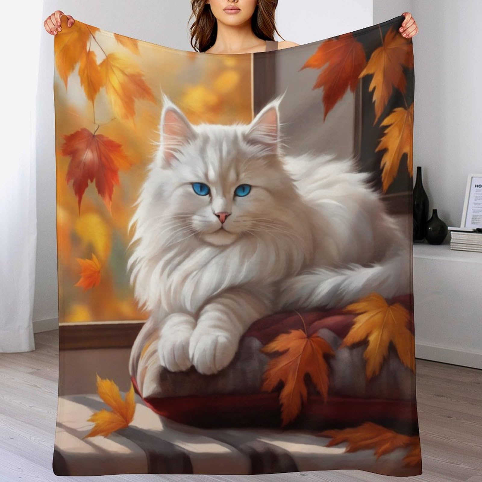 Couverture chat mignon contre le froid couvre-lit doux 140x180