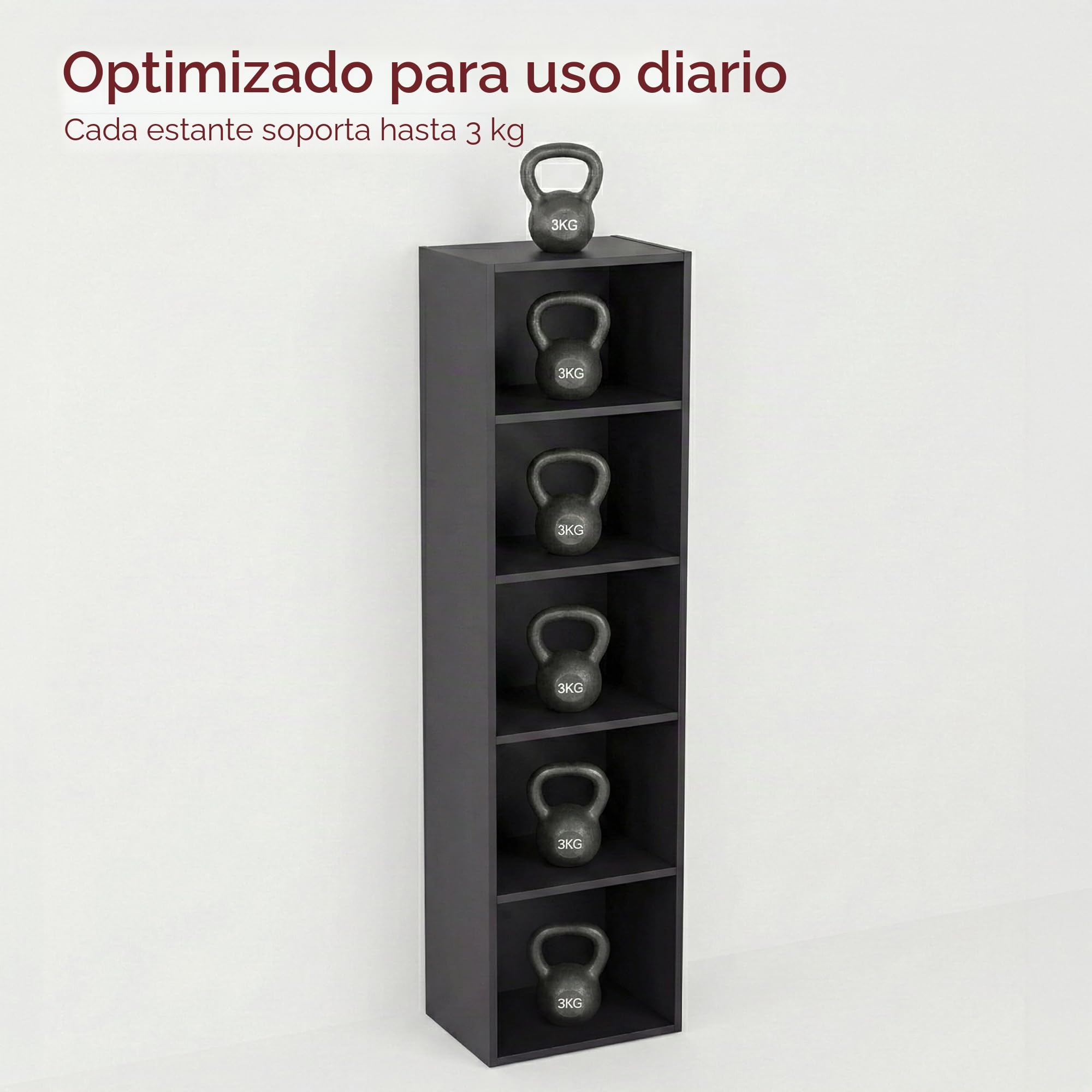 Vida Designs Estantería Oxford Cube, Madera, Black, 5 Niveles