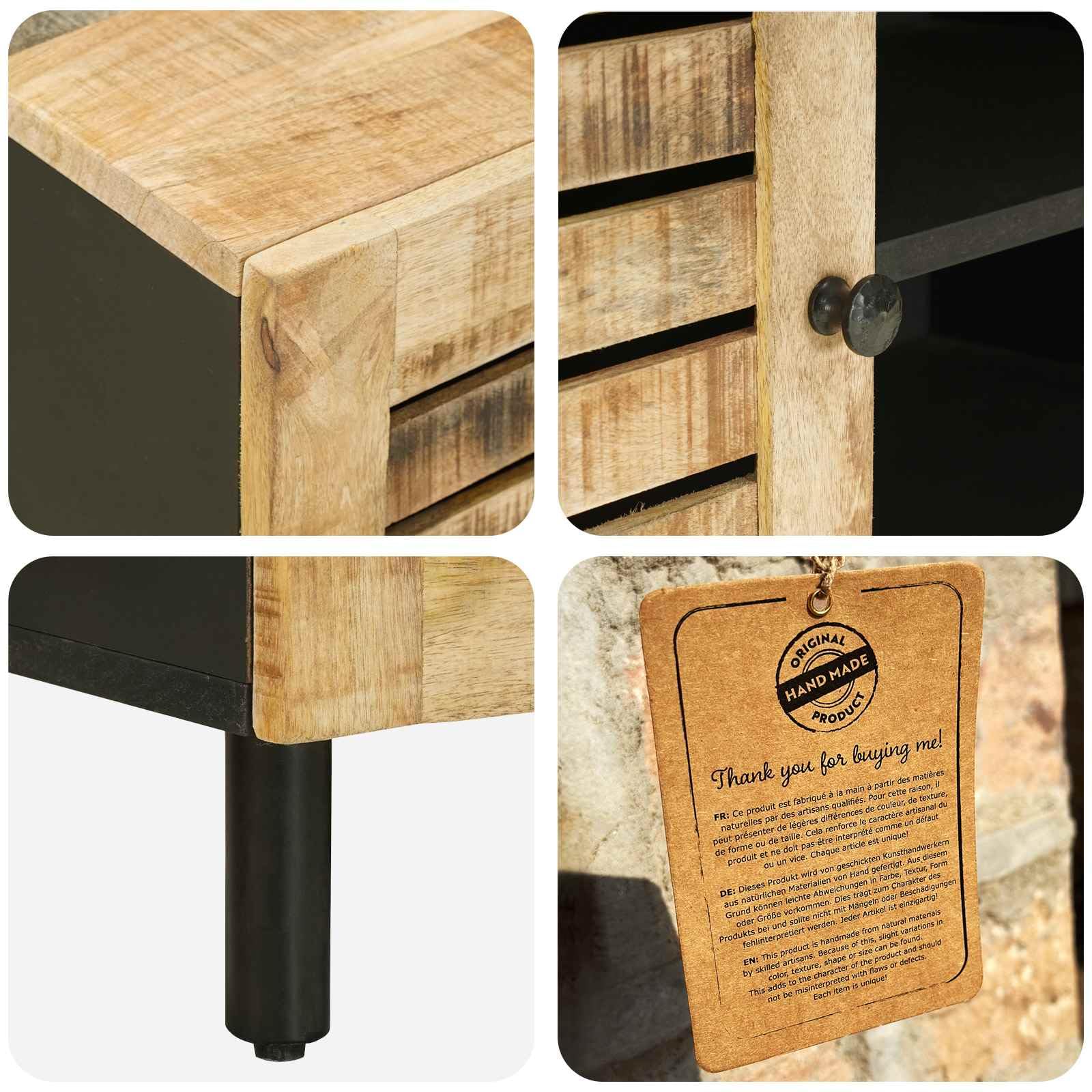 Mueble de almacenamiento de madera, mango macizo, 105 x 33 x 46 cm, color