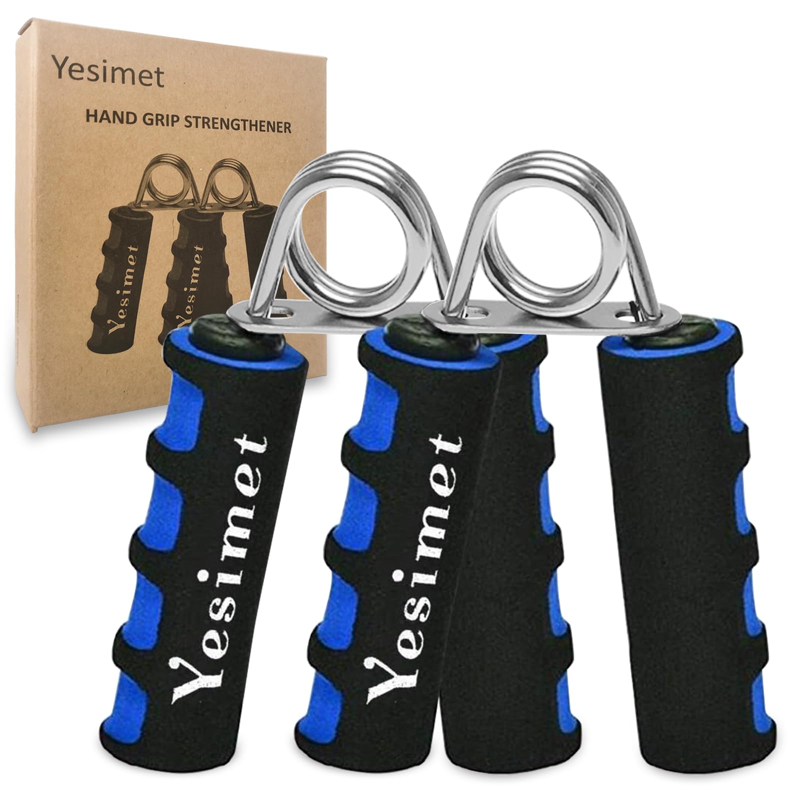 Esmartlife 2 Pack Hand Grip Strengthener Set,Finger Gripper, Hand Grippers - Soft Foam Hand Exerciser for Quickly Increasing Wrist Forearm and Finger Strength (Blue)