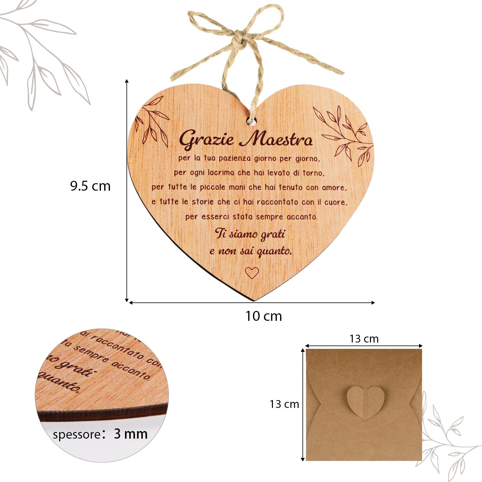 Xuniea 4 Pezzi Regalo di Ringraziamento per Maestra Insegnante