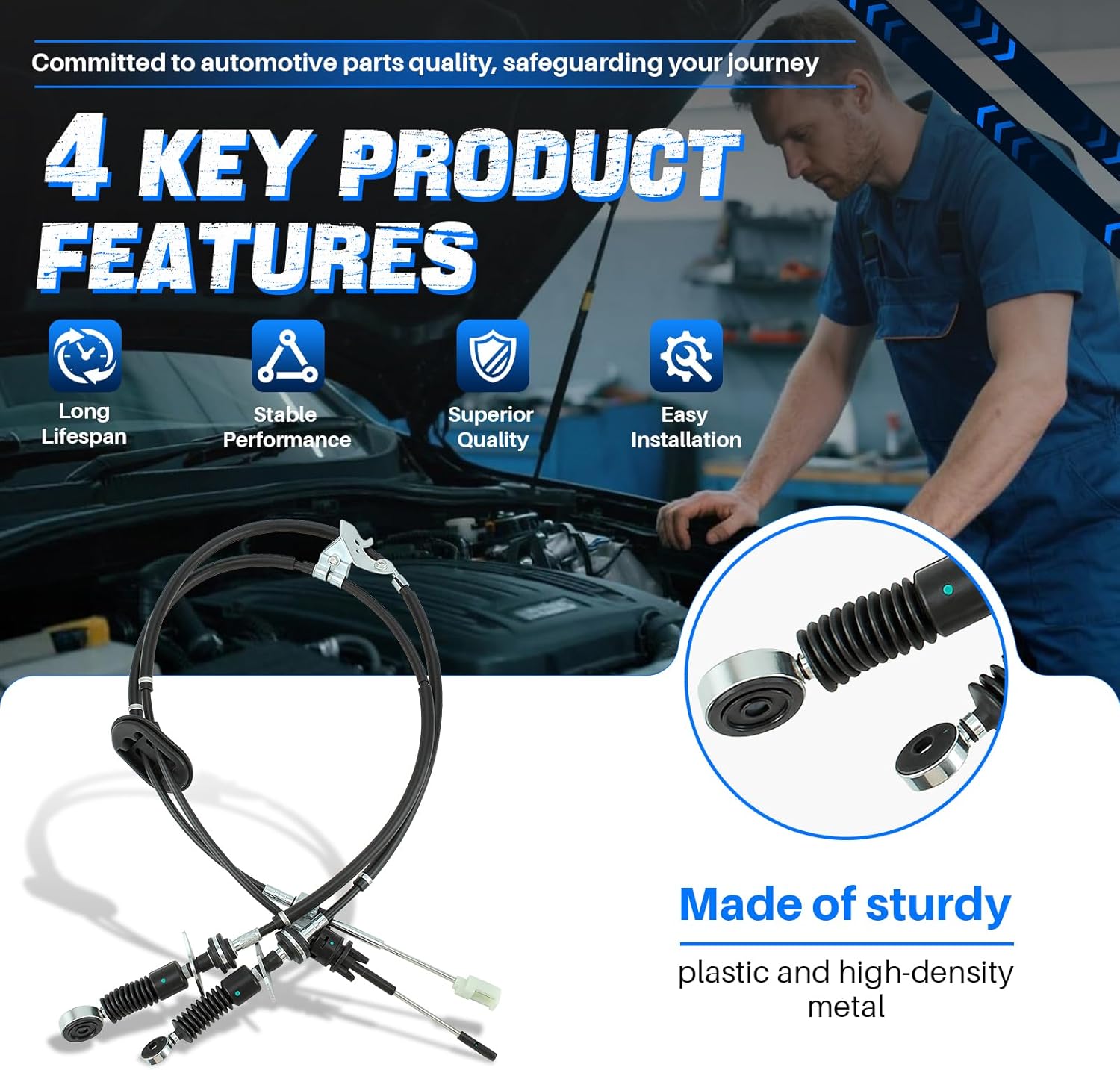 AUTOKAY Manual Shifter Cables 54310-SDA-L02 for Honda Accord K24 TSX 5/6 Speed 2003-2007