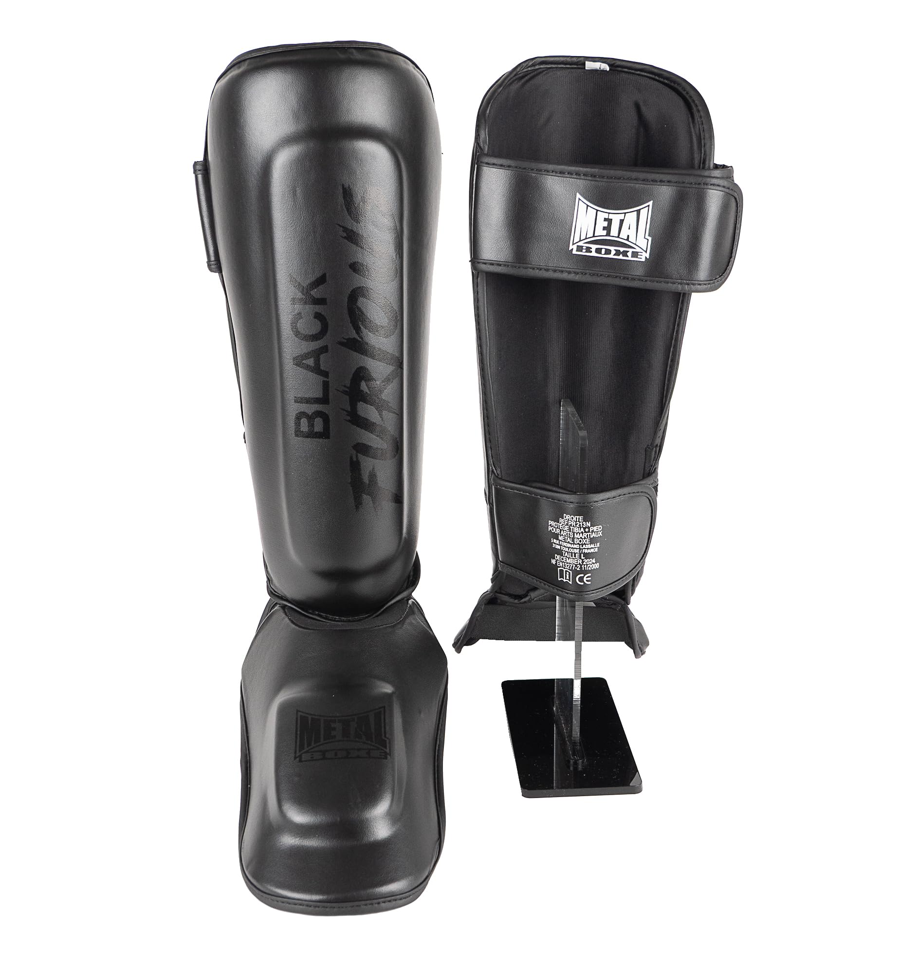 METAL BOXE Protège-Tibias/Pieds Black Furious