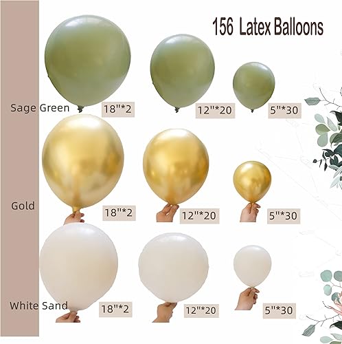 Miniatura 9 de Kit de arco de guirnalda de globos de látex azul marino, 156 globos de color azul marino, arena blanca, dorado, tamaño mixto, globos de 51218